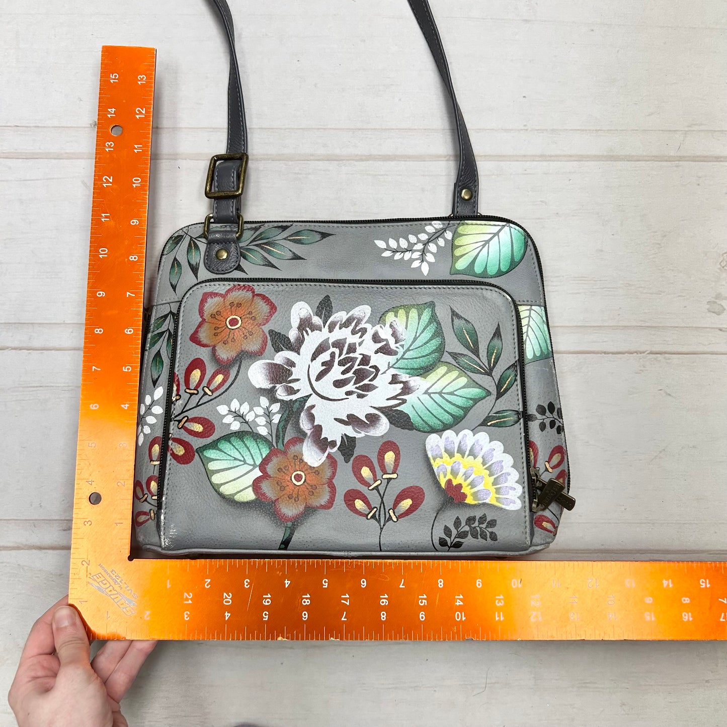 Crossbody Leather By Anuschka, Size: Small