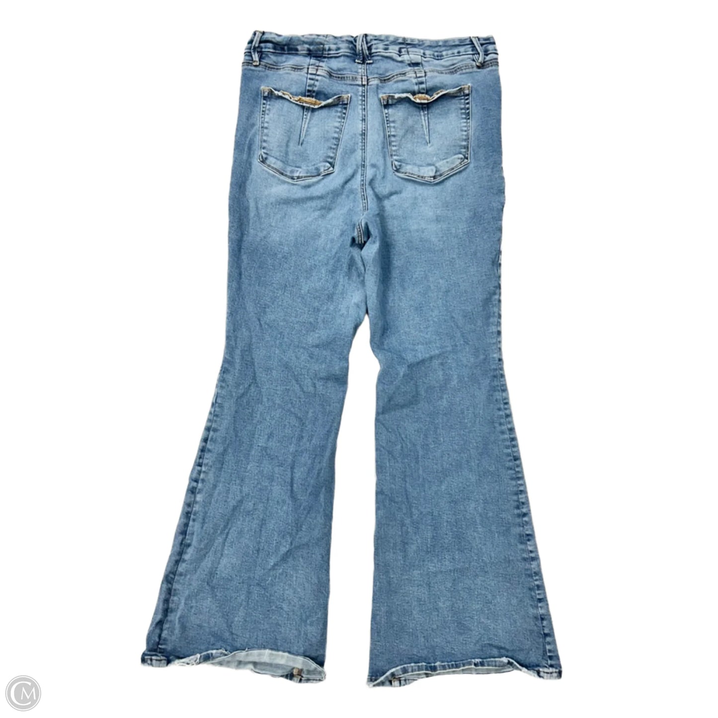 Jeans Flared By Good American In Blue Denim, Size: 18