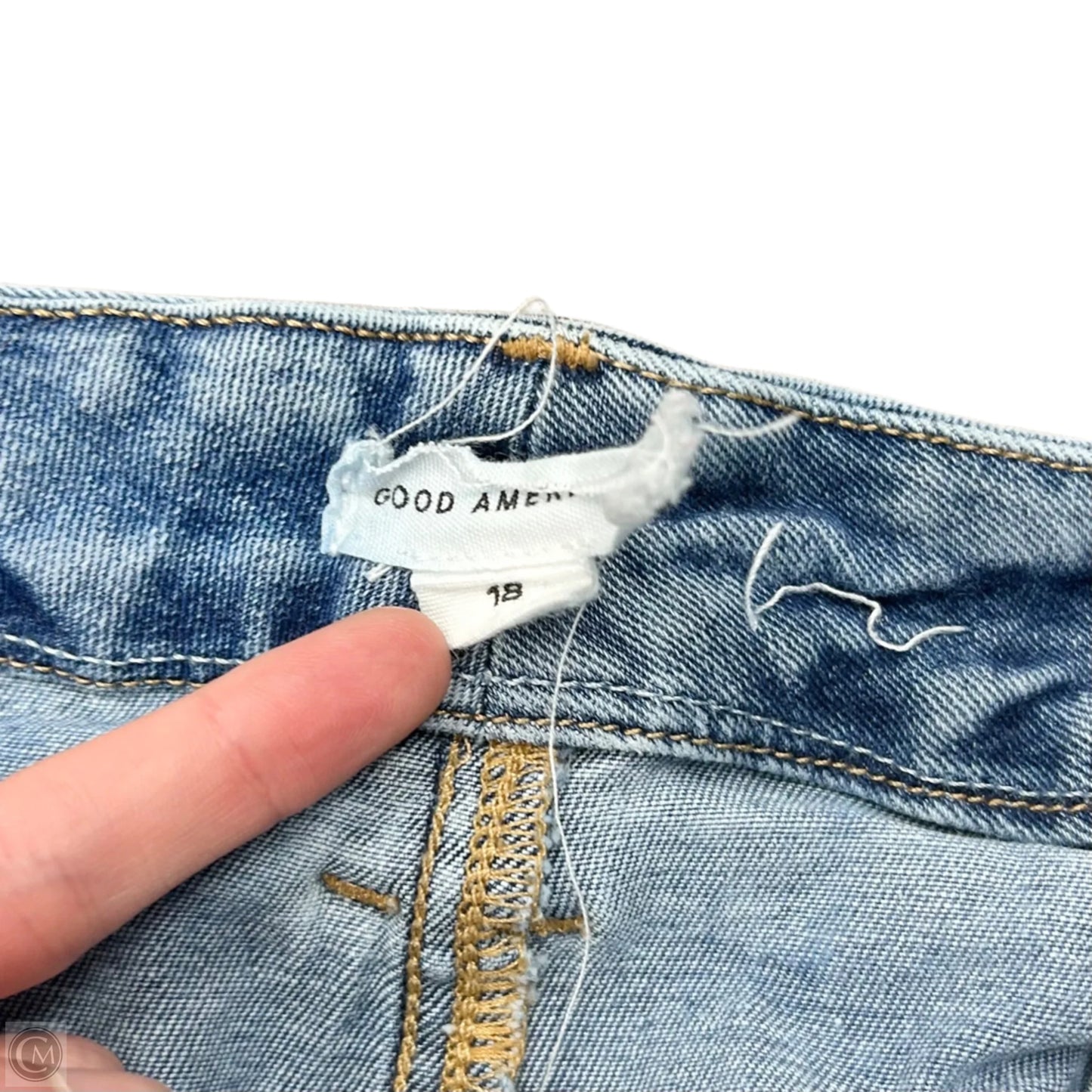 Jeans Flared By Good American In Blue Denim, Size: 18