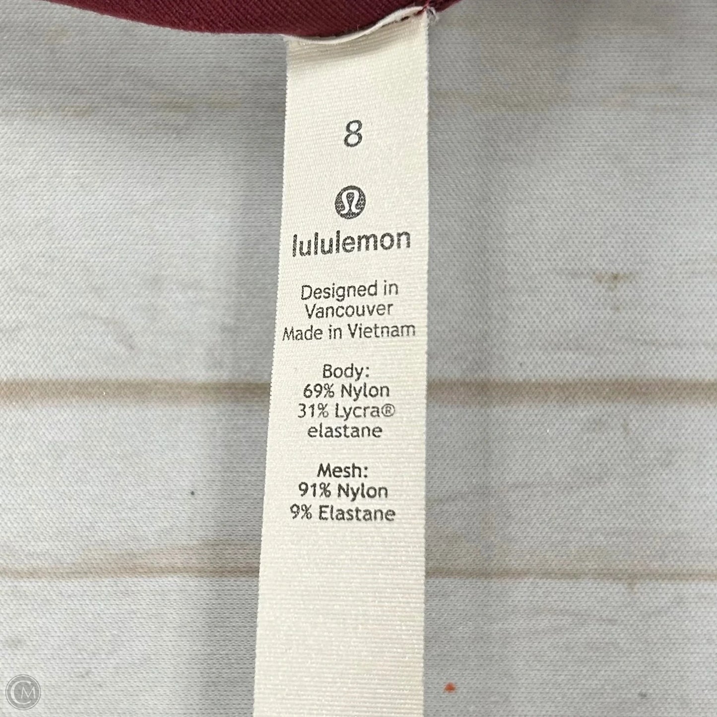 Athletic Leggings By Lululemon In Red, Size: 8
