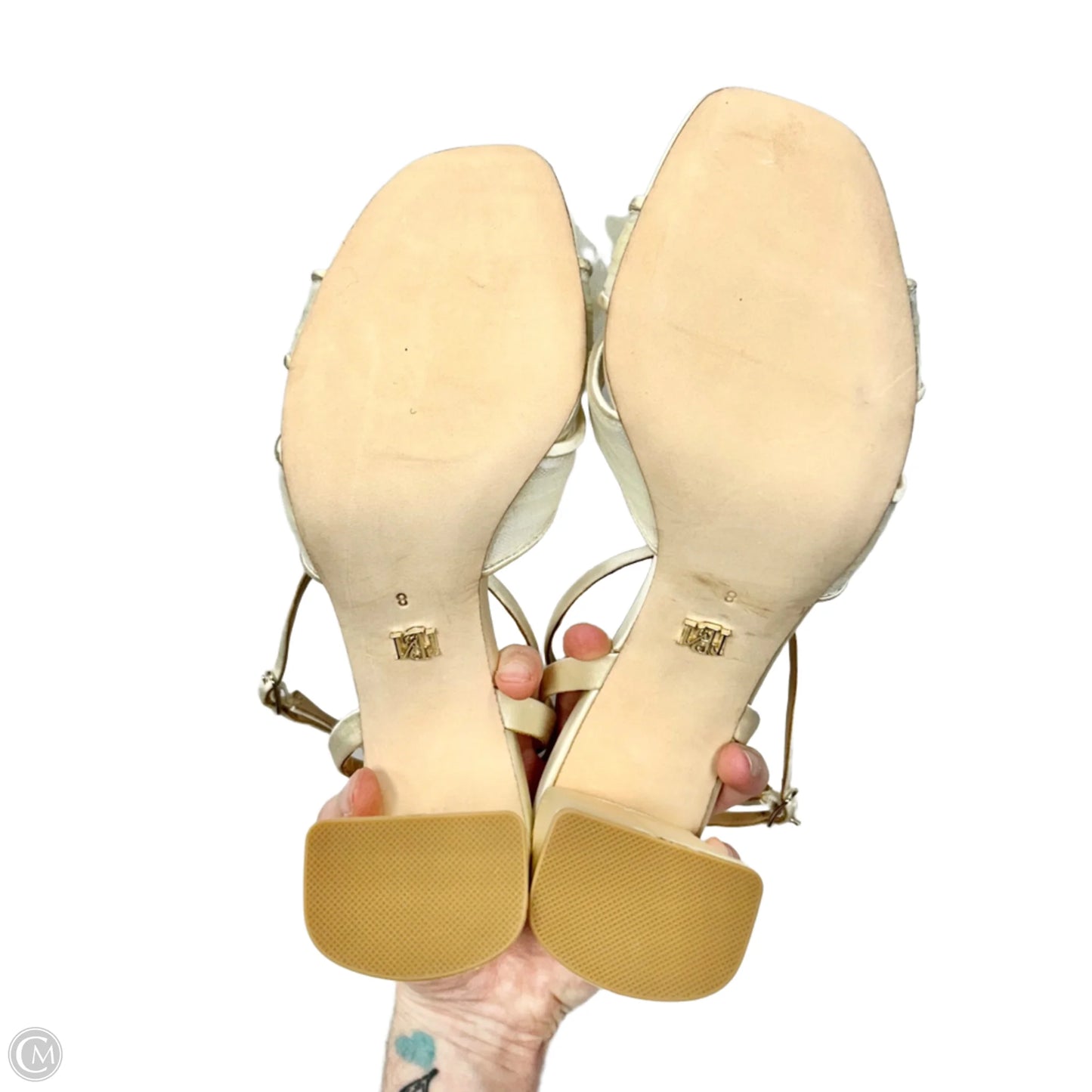 Shoes Heels Block By Badgley Mischka In Cream, Size: 8