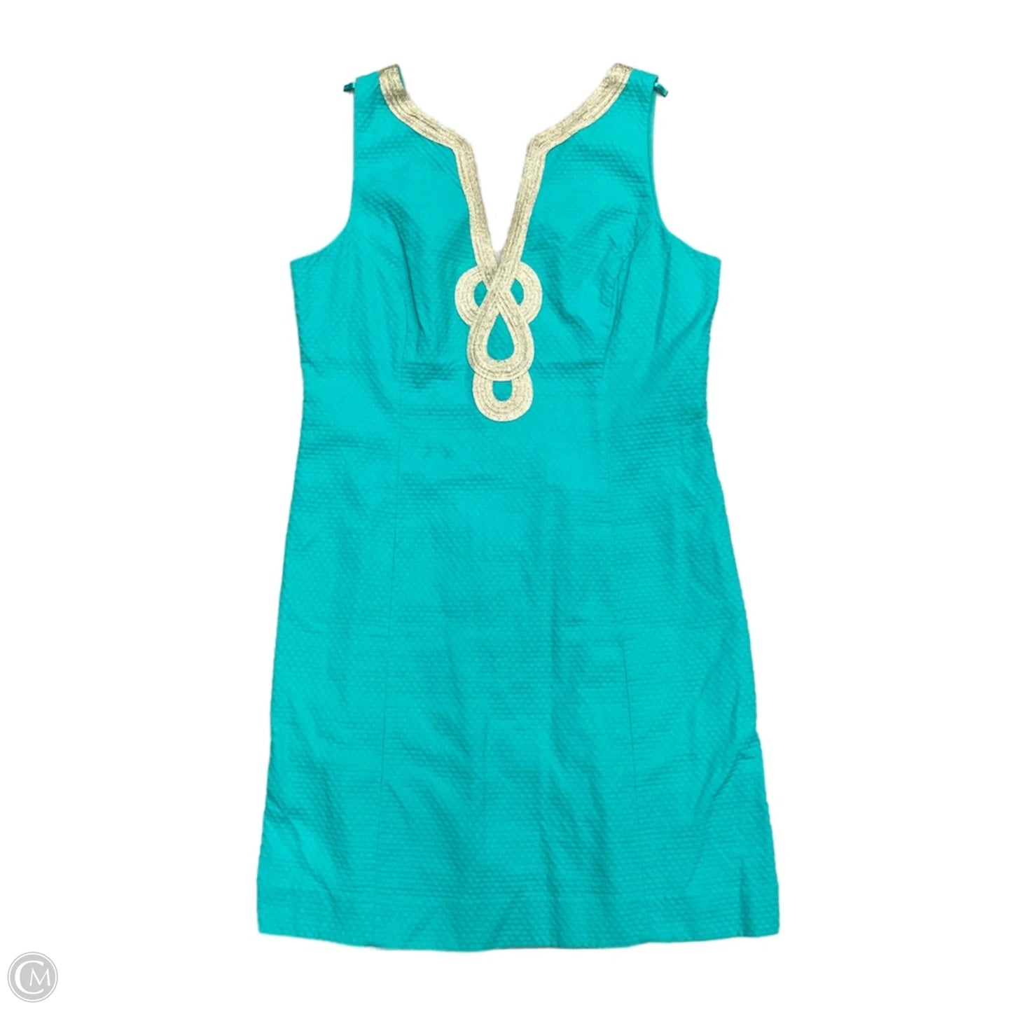 Dress Designer By Lilly Pulitzer In Blue & Gold, Size: 14