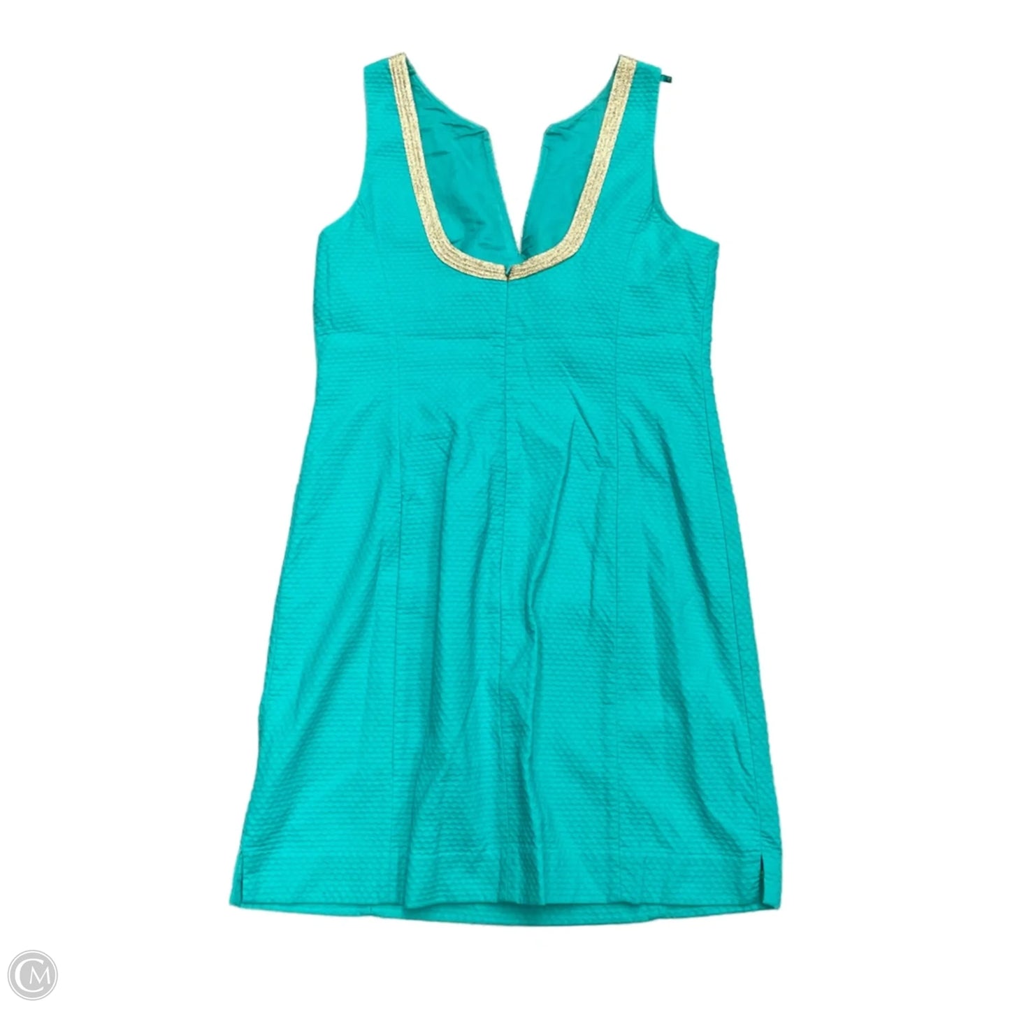 Dress Designer By Lilly Pulitzer In Blue & Gold, Size: 14