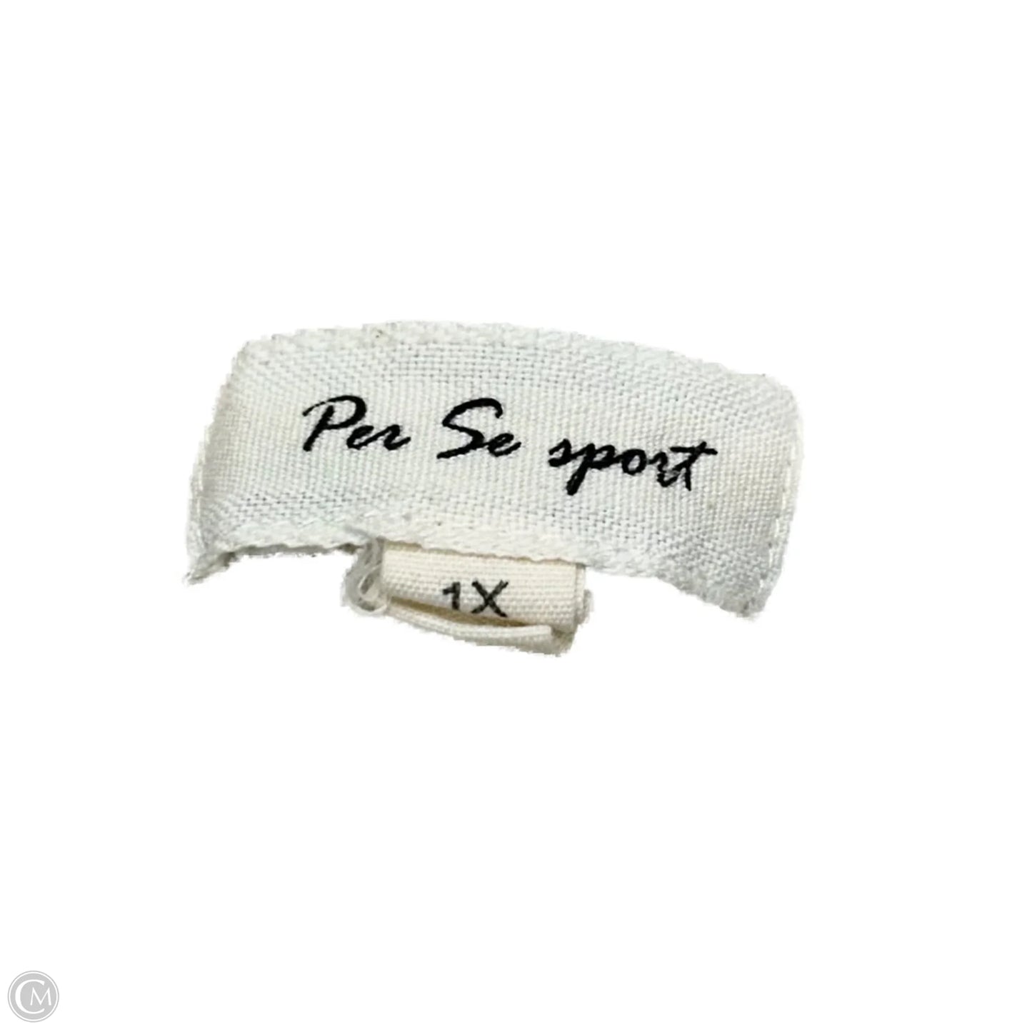 Top Long Sleeve By Per Se In Blue & White, Size: 1x