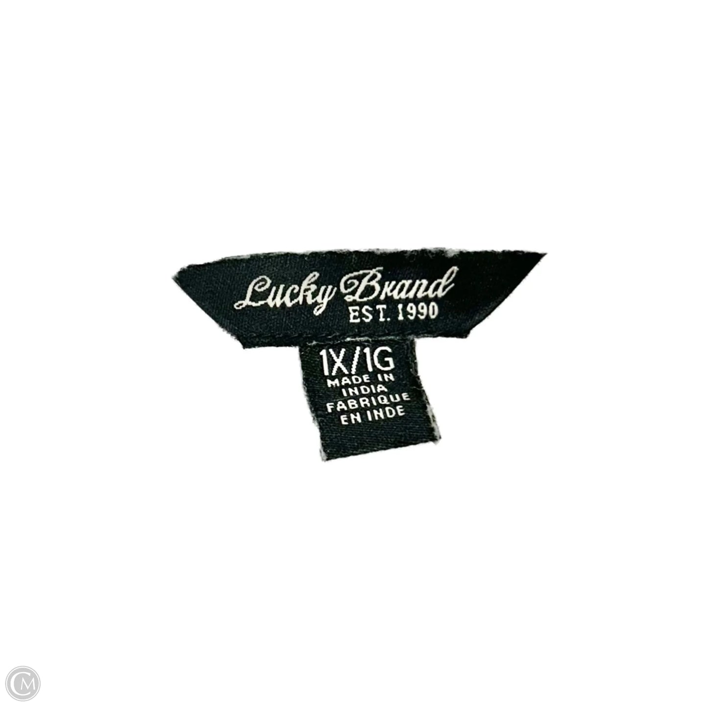 Blouse Long Sleeve By Lucky Brand In Grey & White, Size: 1x