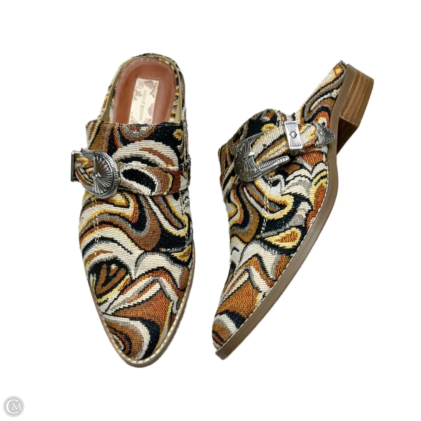 Shoes Heels Block By Band Of Gypsies In Brown & Yellow, Size: 9