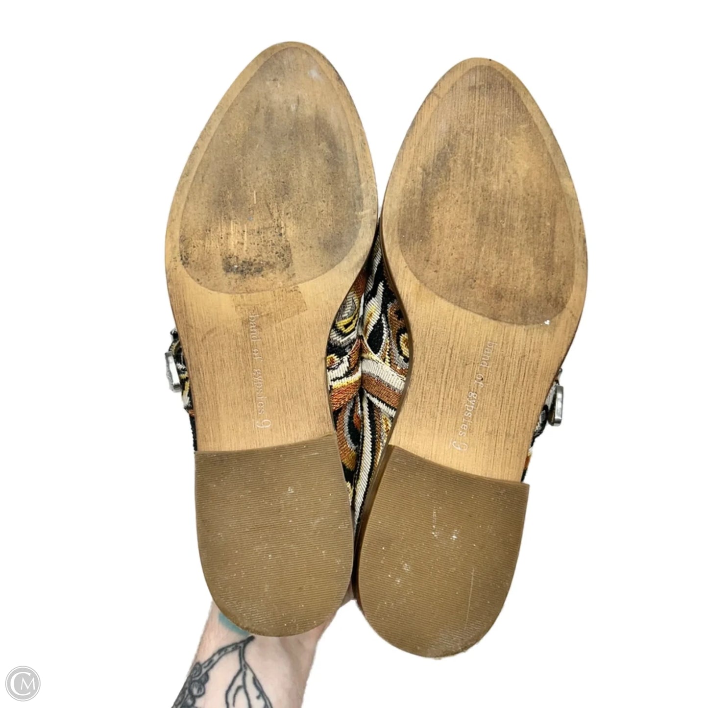 Shoes Heels Block By Band Of Gypsies In Brown & Yellow, Size: 9