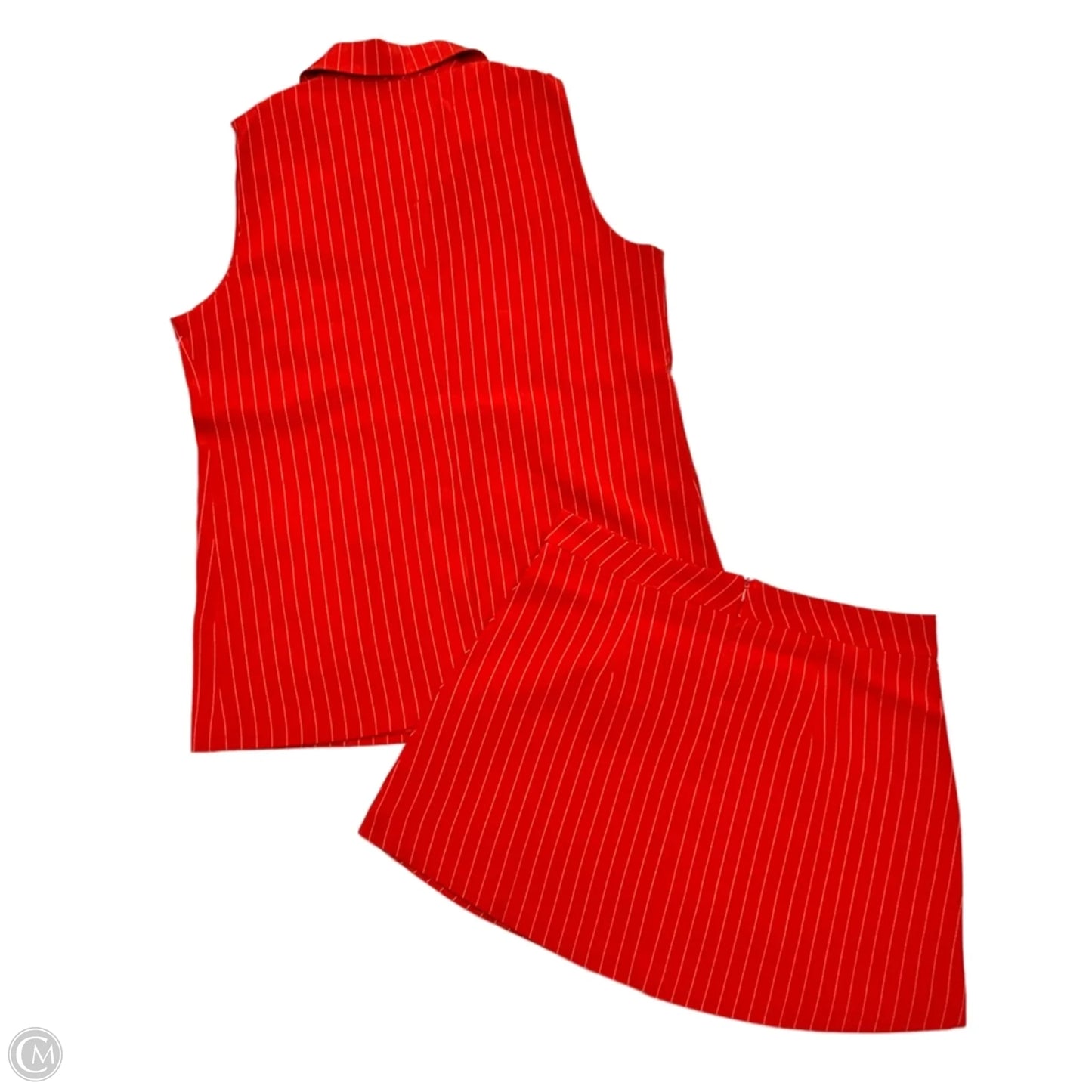 Top 2pc Sleeveless By Fancy In Red, Size: L