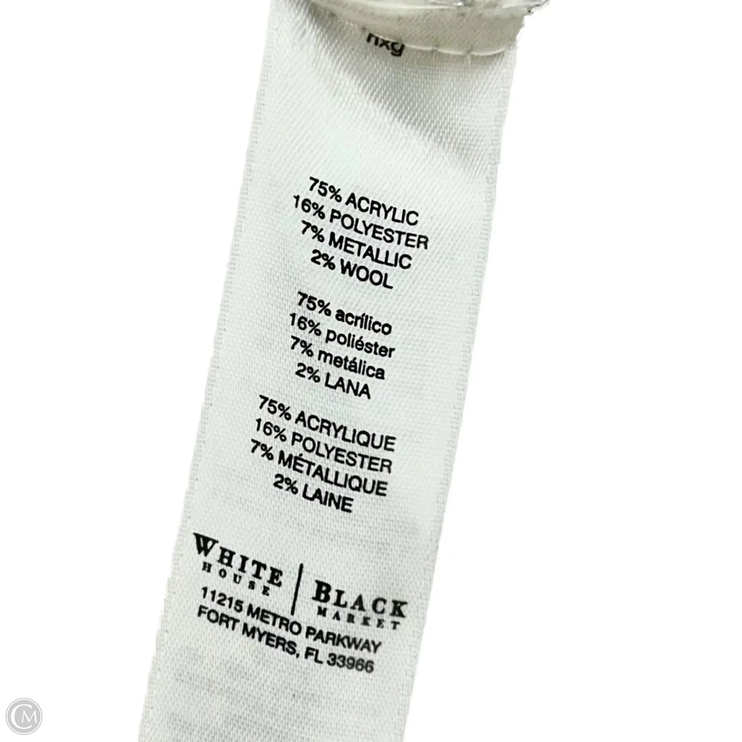 Sweater Poncho By White House Black Market In Silver & White, Size: M