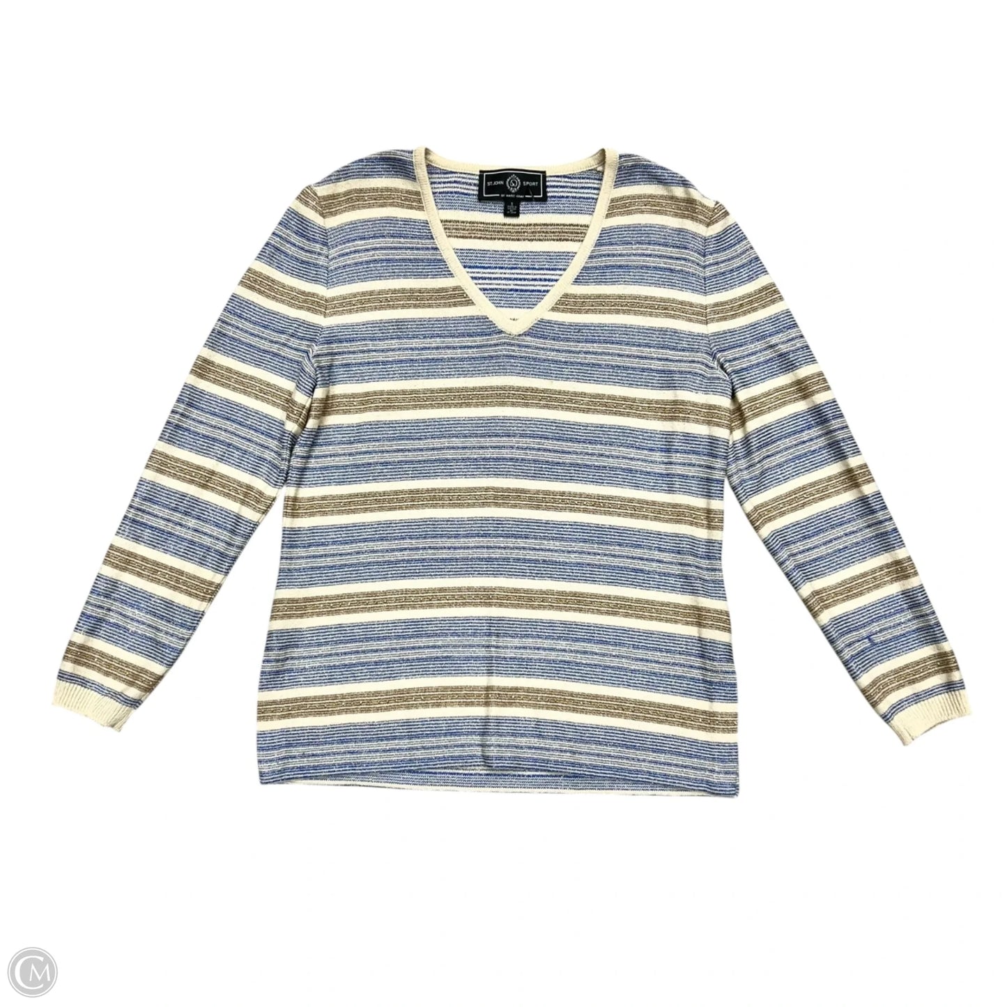 Sweater By St. John In Blue & Gold, Size: S