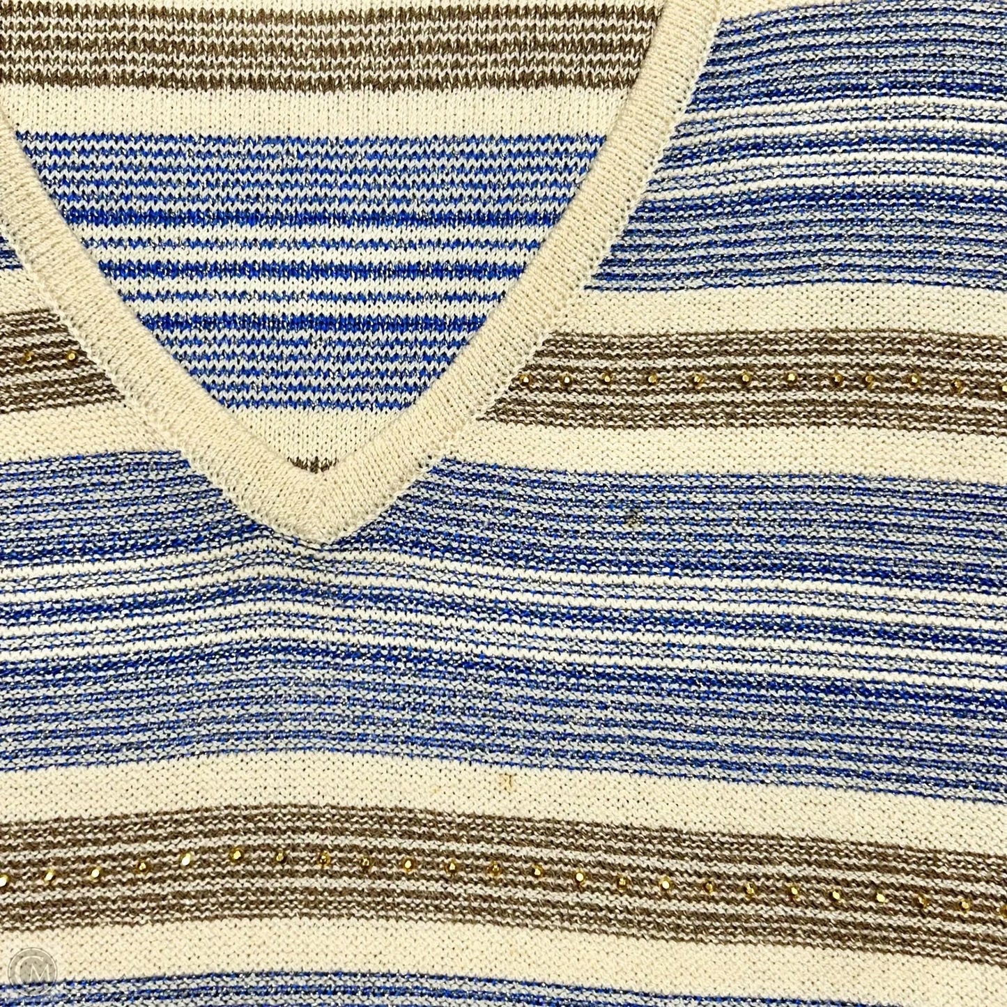 Sweater By St. John In Blue & Gold, Size: S