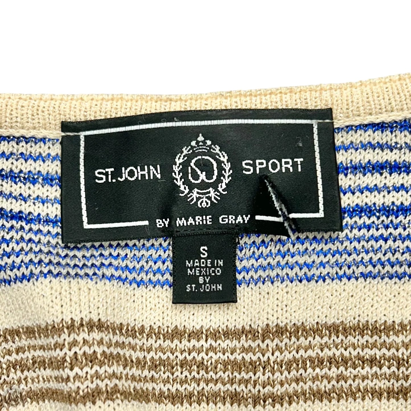 Sweater By St. John In Blue & Gold, Size: S
