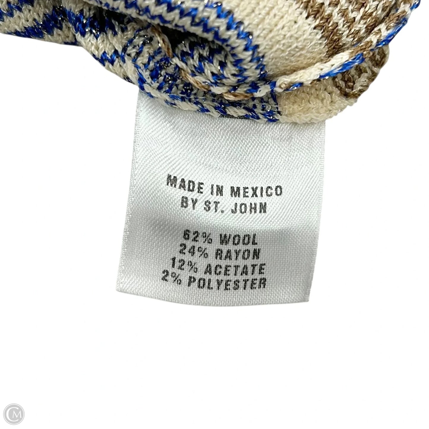 Sweater By St. John In Blue & Gold, Size: S
