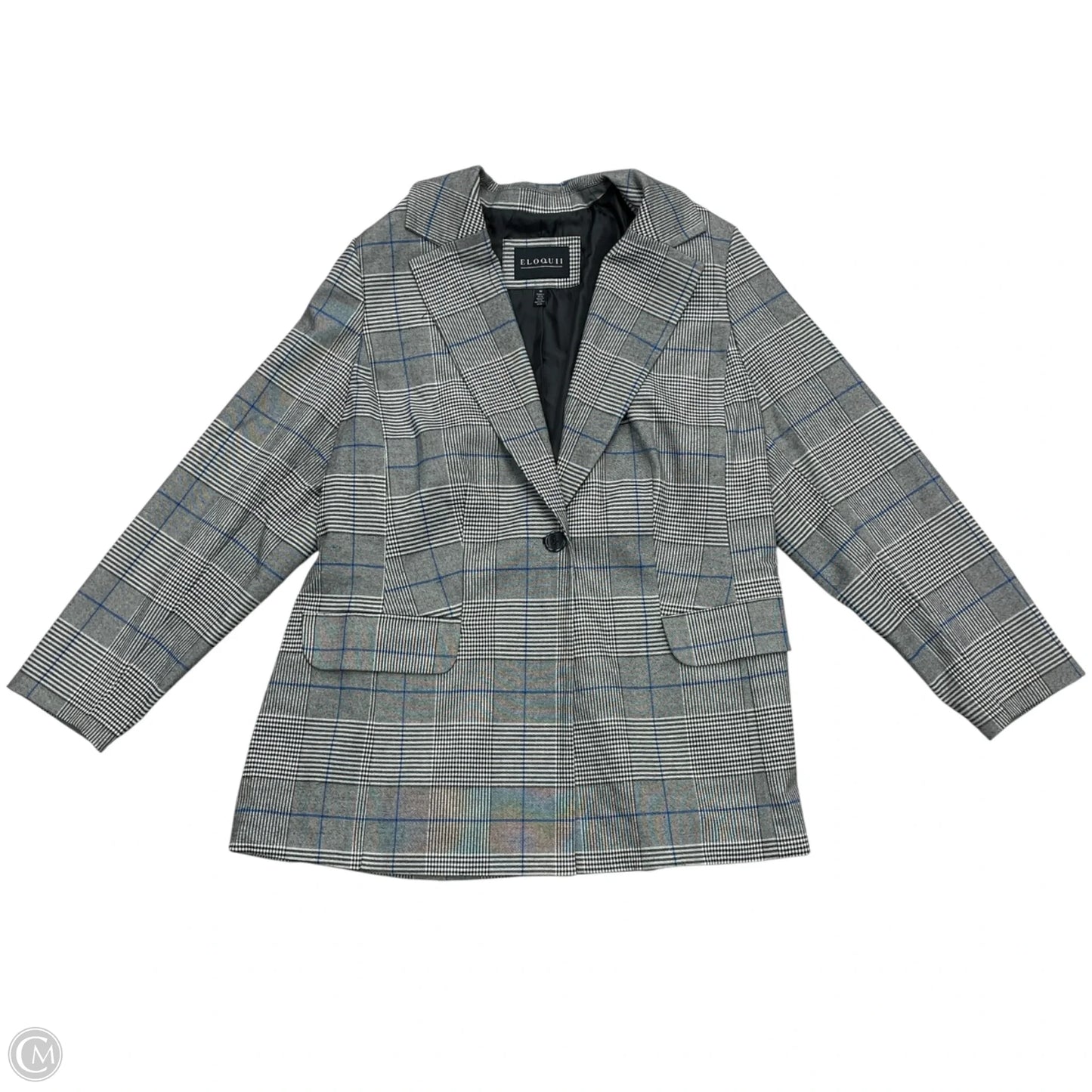 Blazer By Eloquii In Black & Blue, Size: 1x
