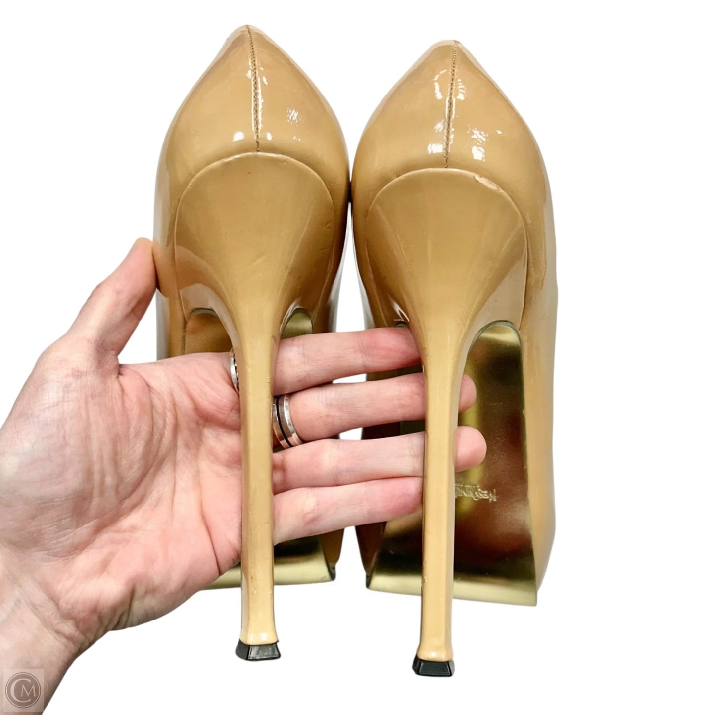 Shoes Luxury Designer By Yves Saint Laurent In Cream, Size: 7.5