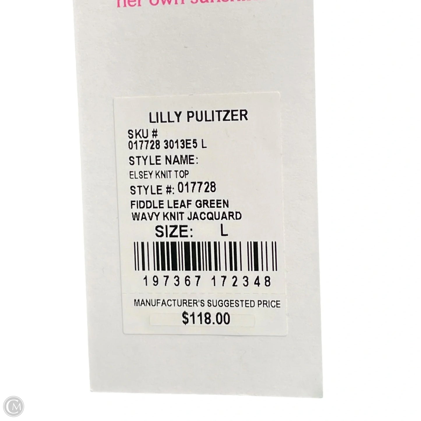 Top Short Sleeve Designer By Lilly Pulitzer In Green, Size: L