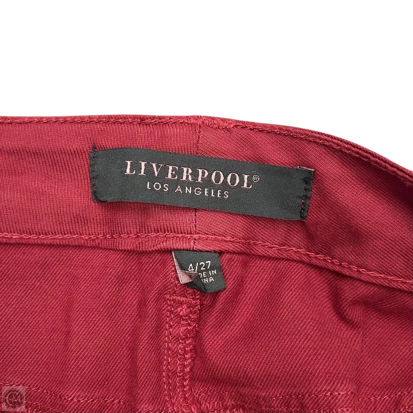 Jeans Wide Leg By Liverpool In Red Denim, Size: 4