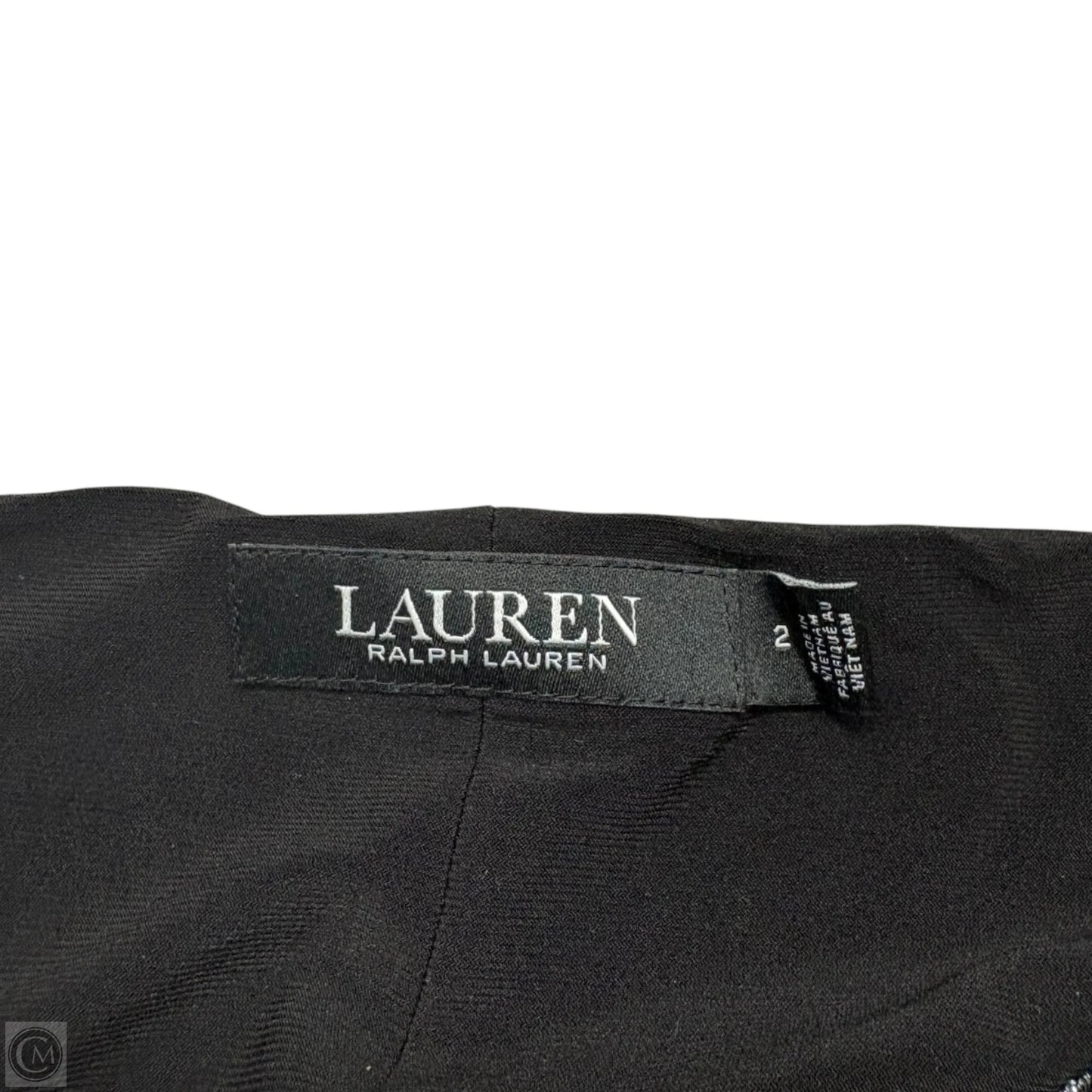 Dress Casual Midi By Ralph Lauren In Black & Silver, Size: 2