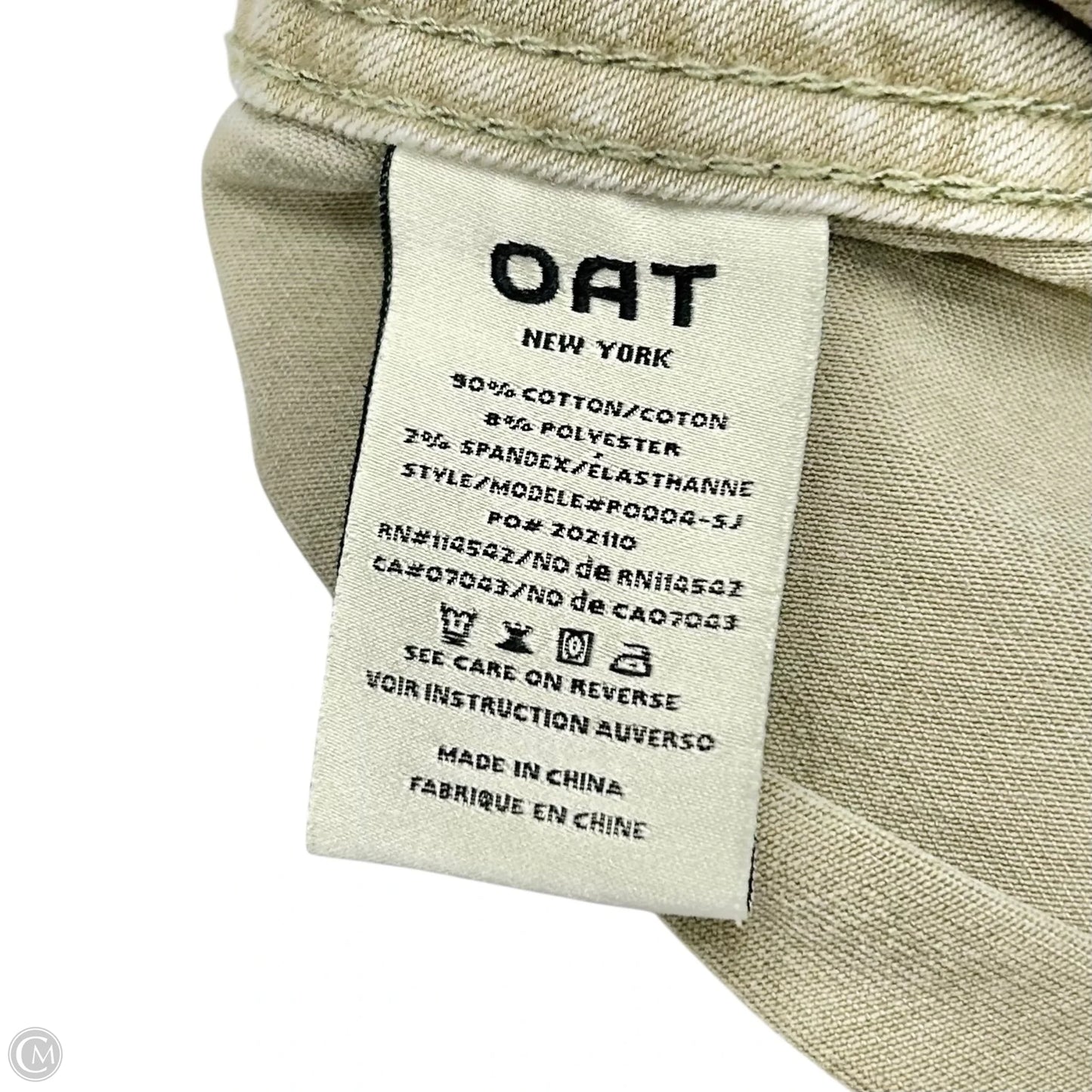 Jeans Straight By Oat In Green, Size: 22