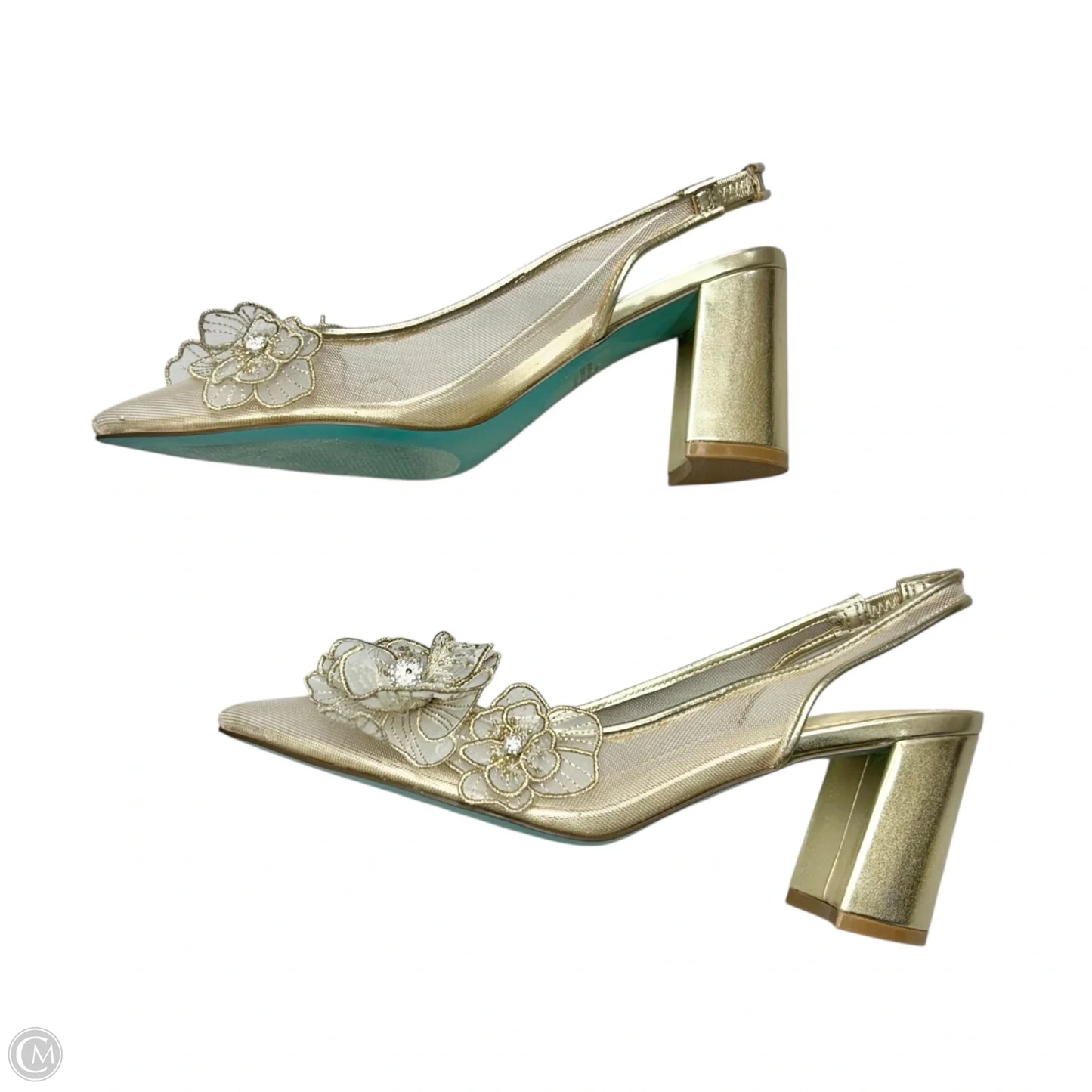 Shoes Heels Block By Betsey Johnson In Gold, Size: 6.5