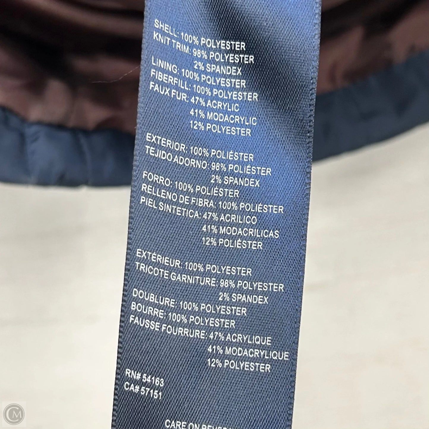 Coat Puffer & Quilted By Tommy Hilfiger In Navy, Size: L