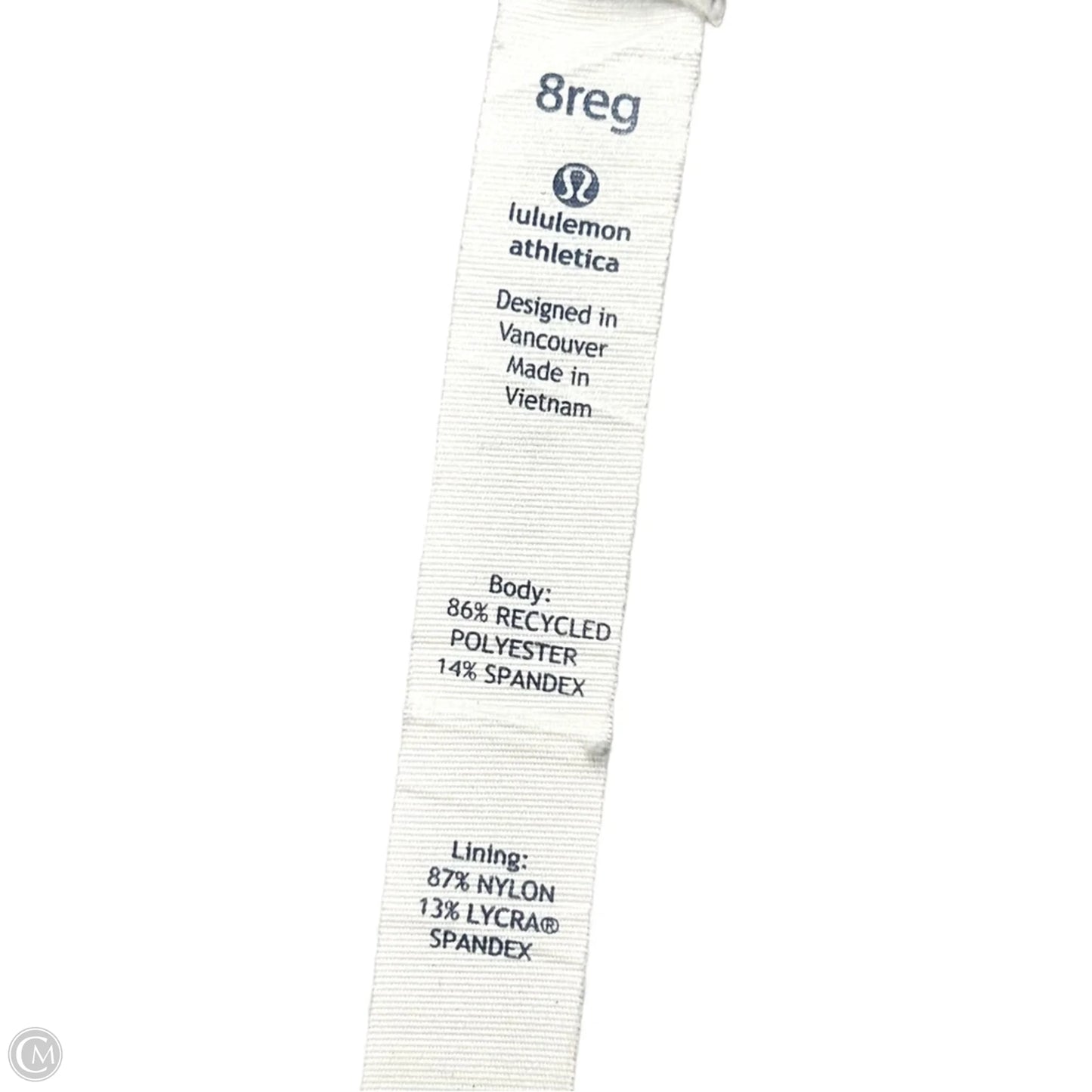 Athletic Skort By Lululemon In Black & Cream, Size: 8