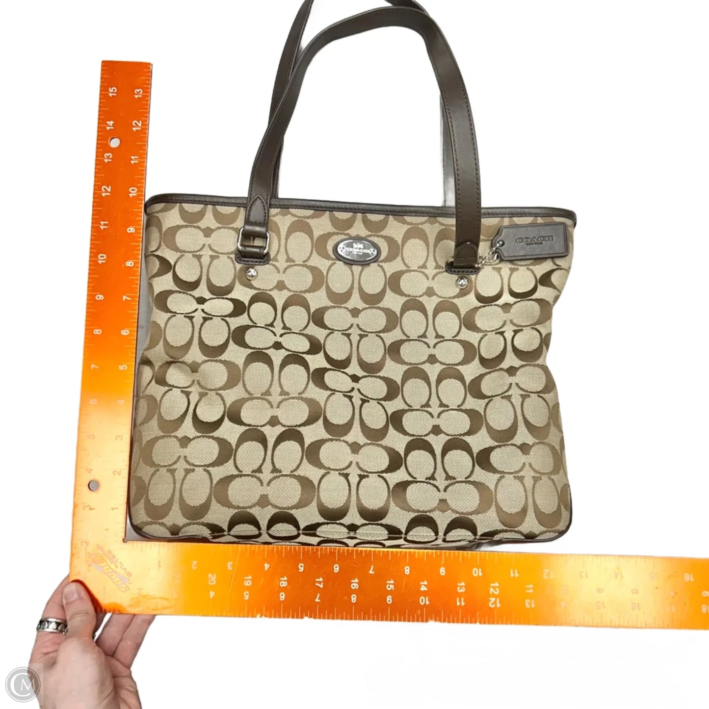 Tote Designer By Coach, Size: Medium