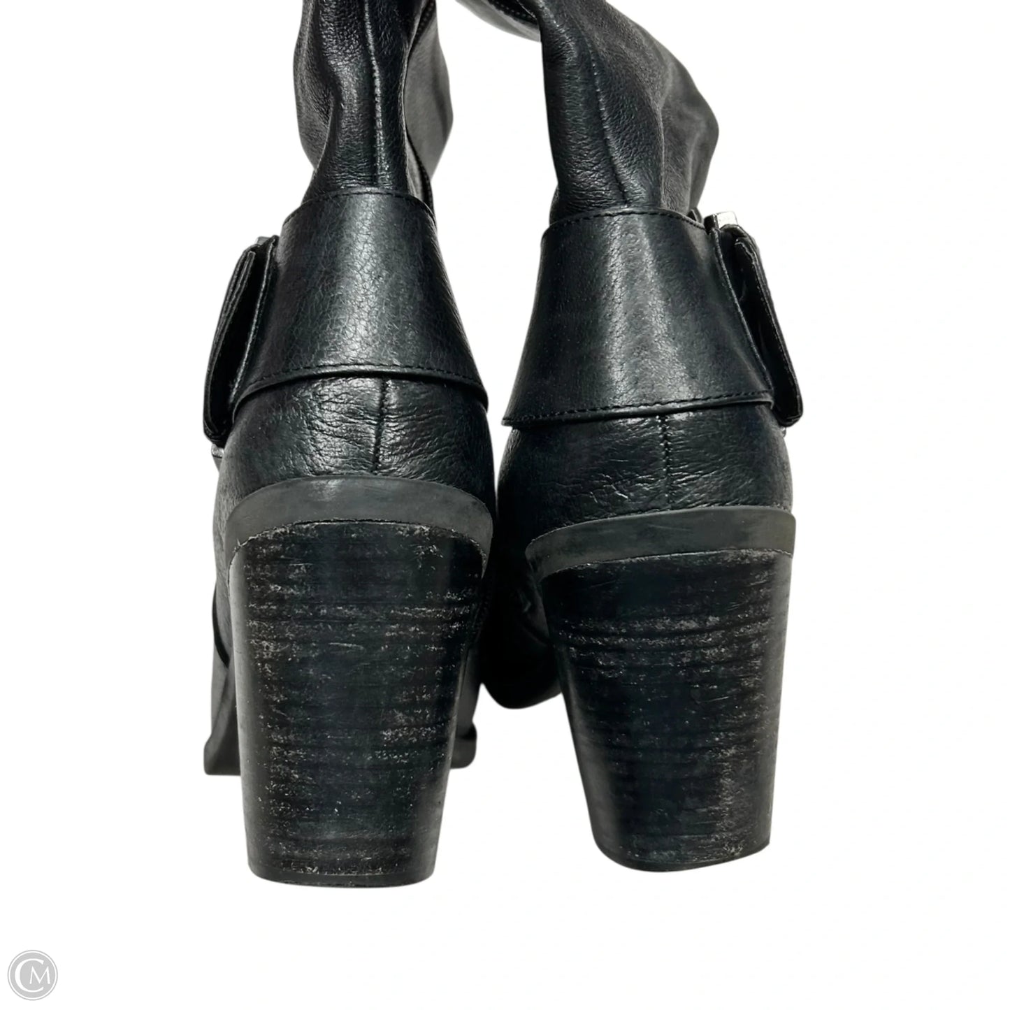 Boots Leather By Steve Madden In Black, Size: 9.5