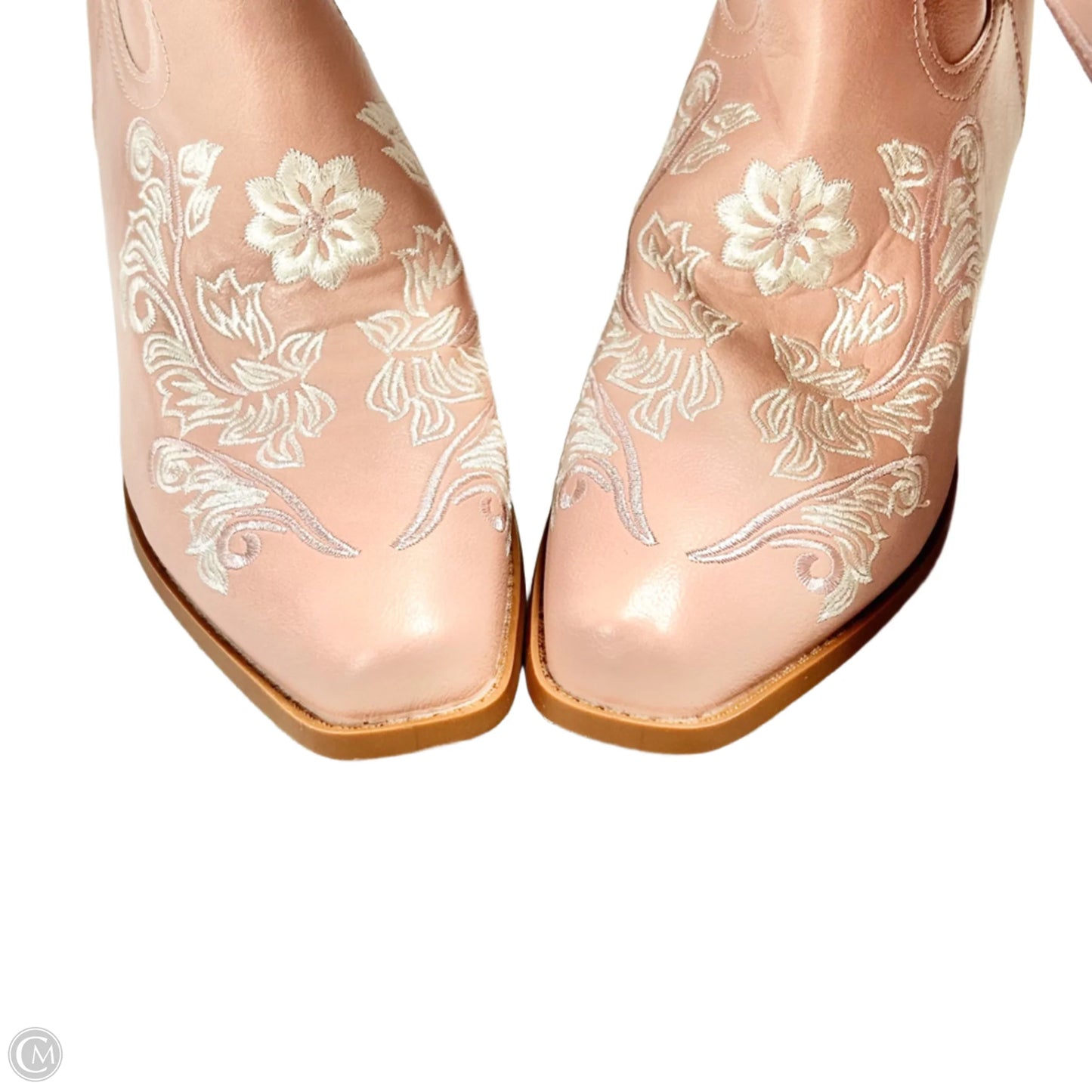 Boots Mid-calf Heels In Pink, Size: 10.5