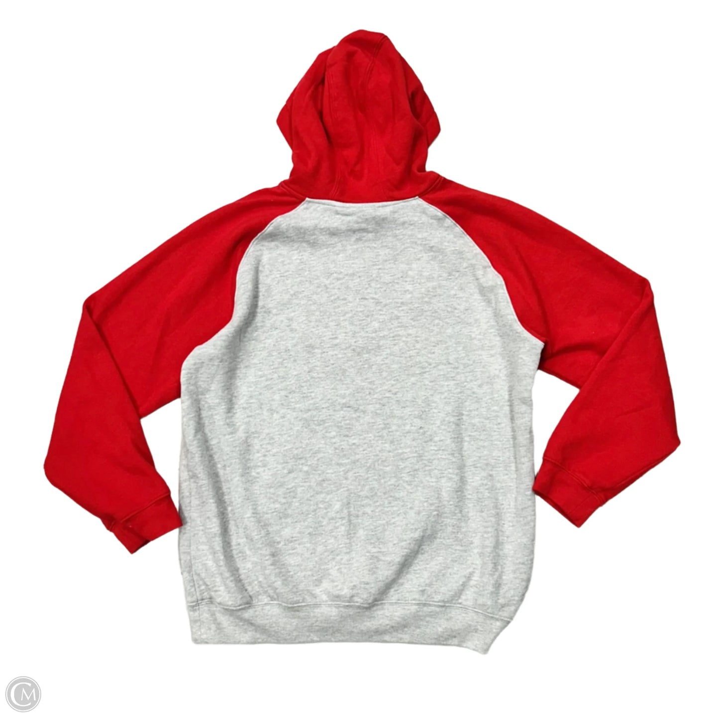 Sweatshirt Hoodie By Majestic In Grey & Red, Size: M