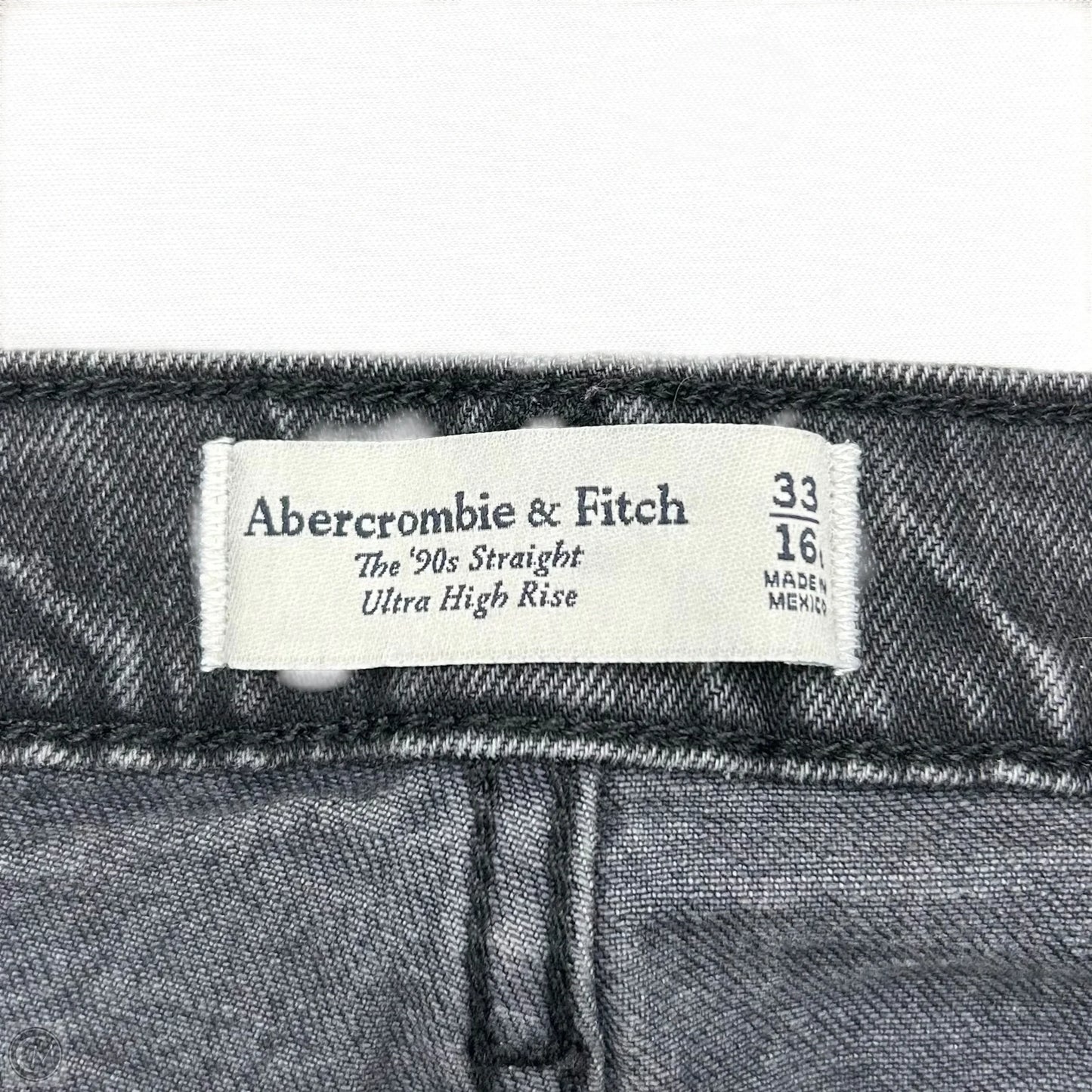 Jeans Straight By Abercrombie And Fitch In Black Denim, Size: 16