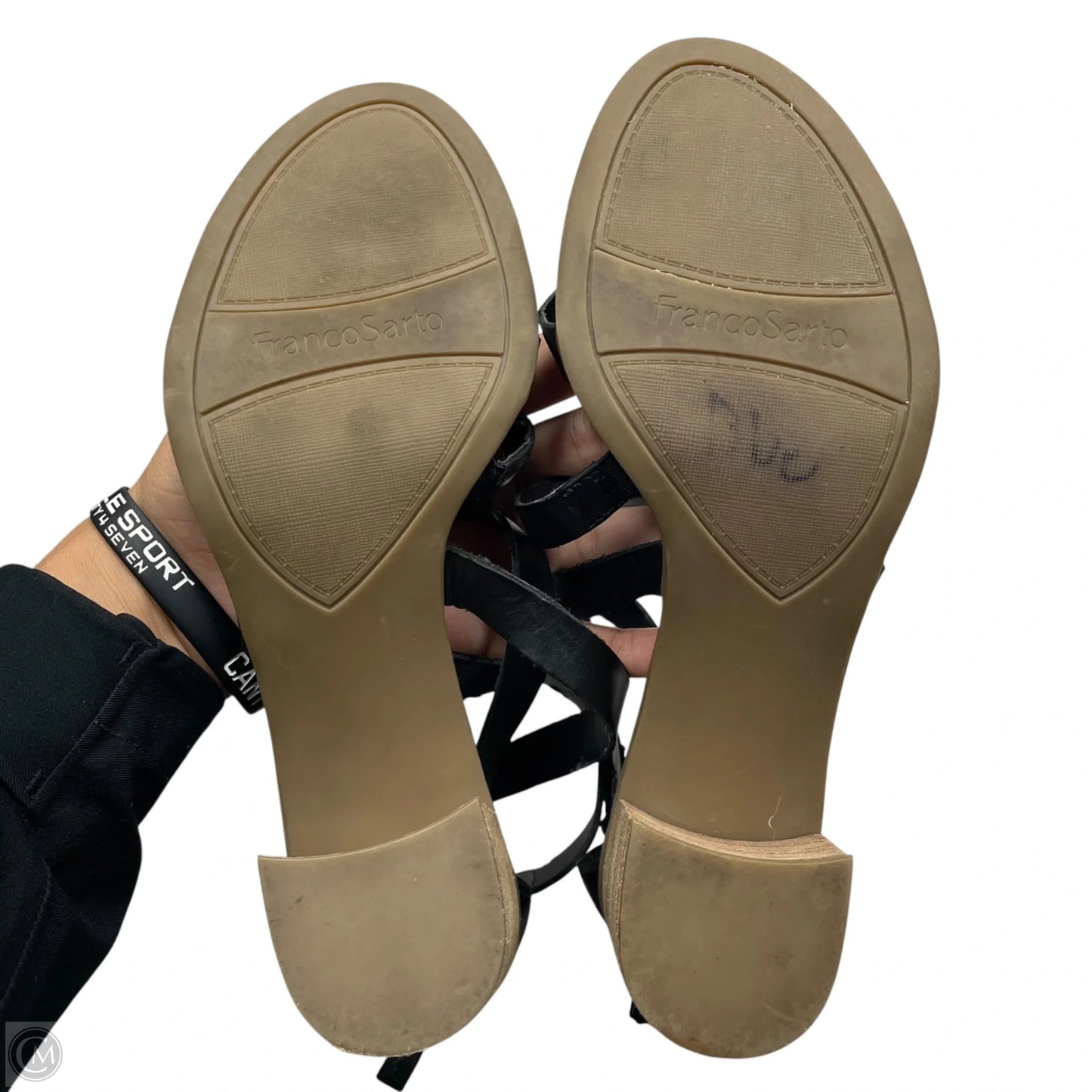 Sandals Heels Block By Franco Sarto In Black, Size: 7.5