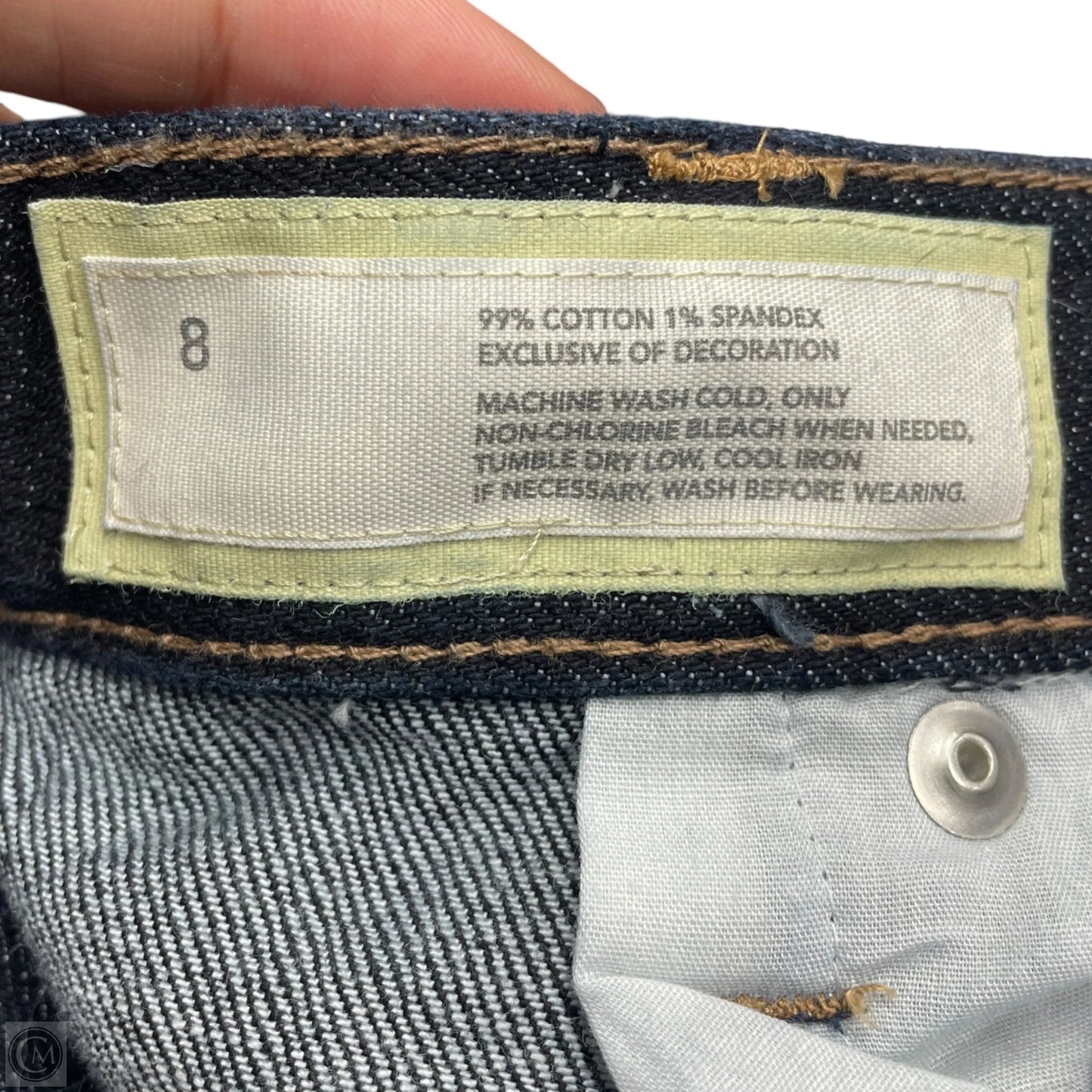 Jeans Straight By Loft In Black Denim, Size: 8