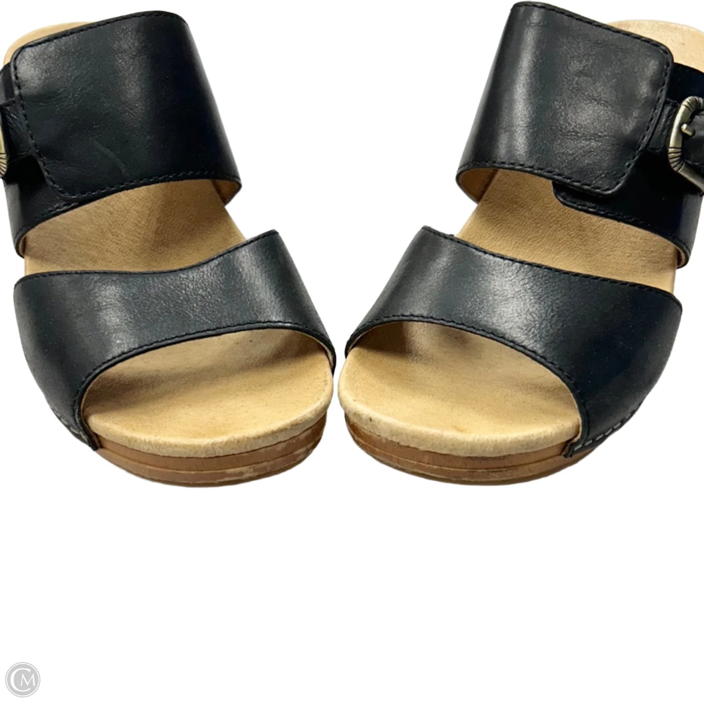 Sandals Heels Block By Dansko In Black & Brown, Size: 7.5