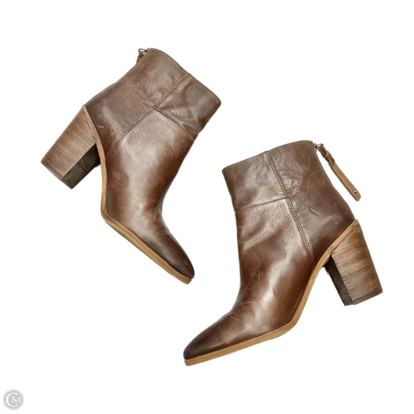 Boots Leather By Franco Sarto In Brown, Size: 10