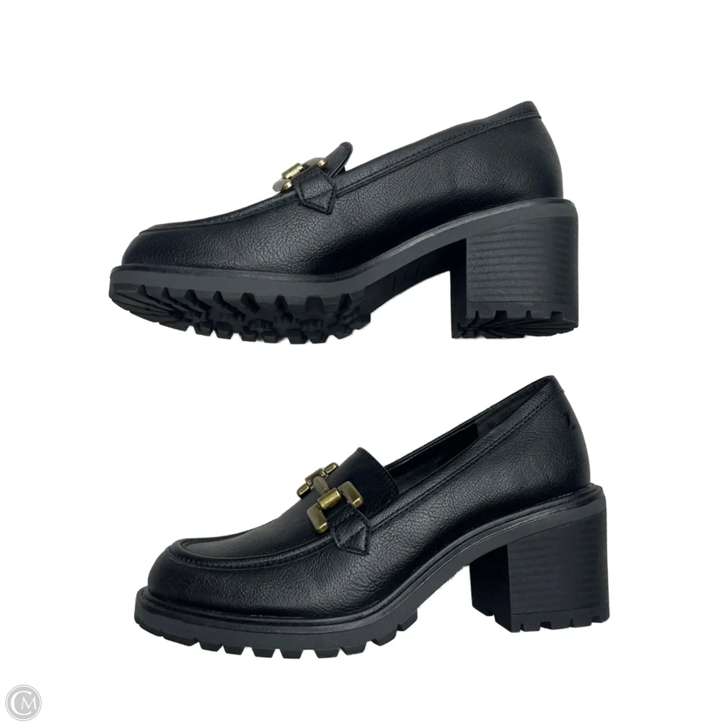 Shoes Heels Block By Zodiac In Black & Gold, Size: 6