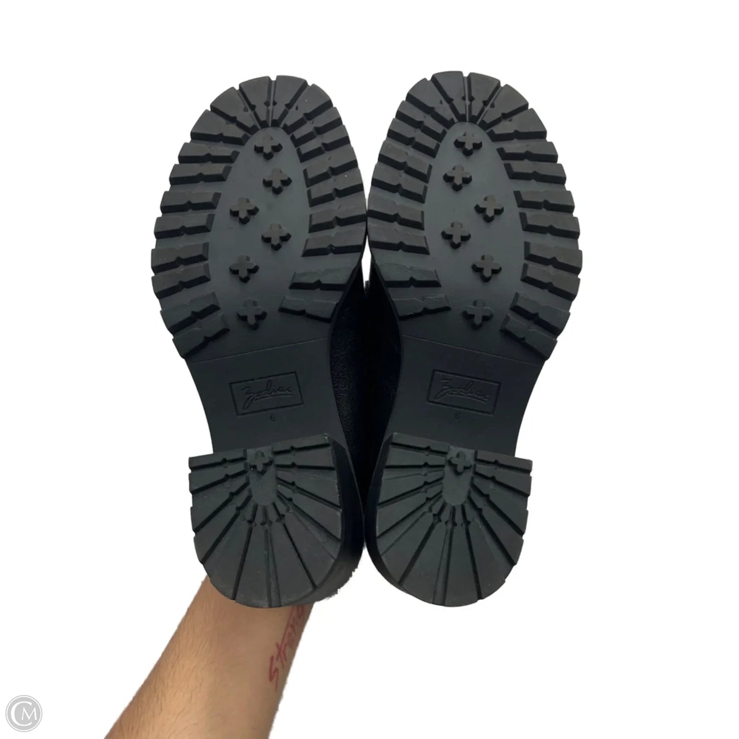 Shoes Heels Block By Zodiac In Black & Gold, Size: 6