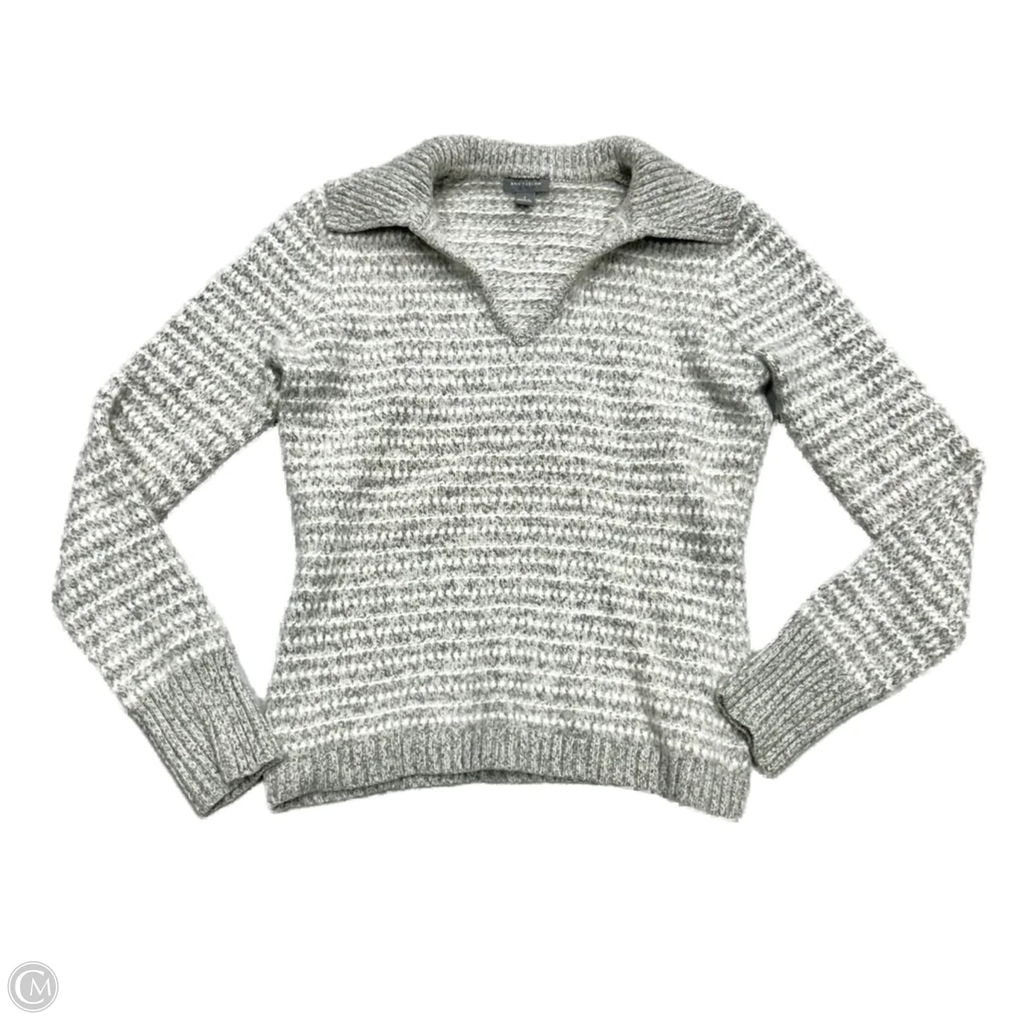 Sweater By Ann Taylor In Grey & White, Size: S