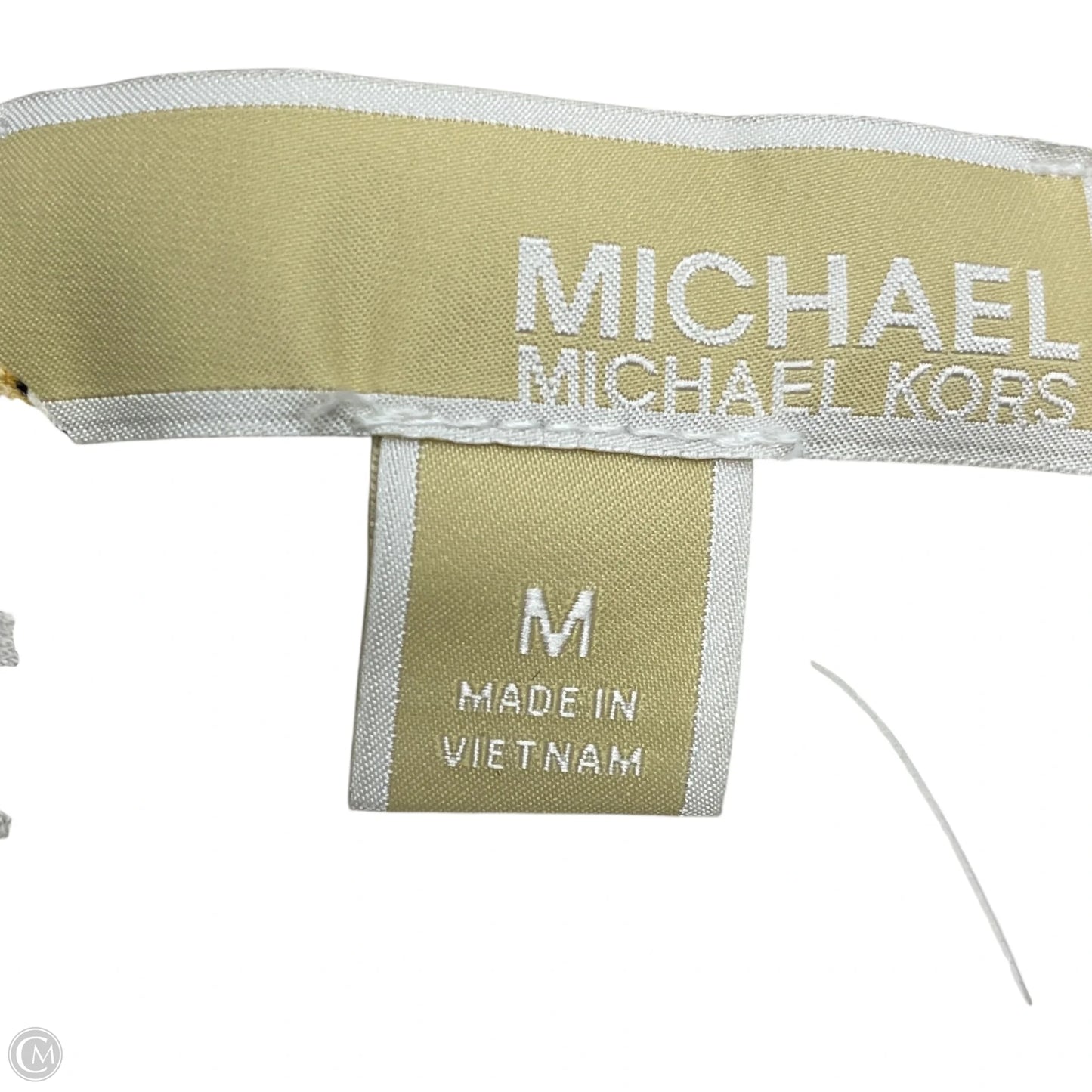 Top Long Sleeve By Michael By Michael Kors In White & Yellow, Size: M