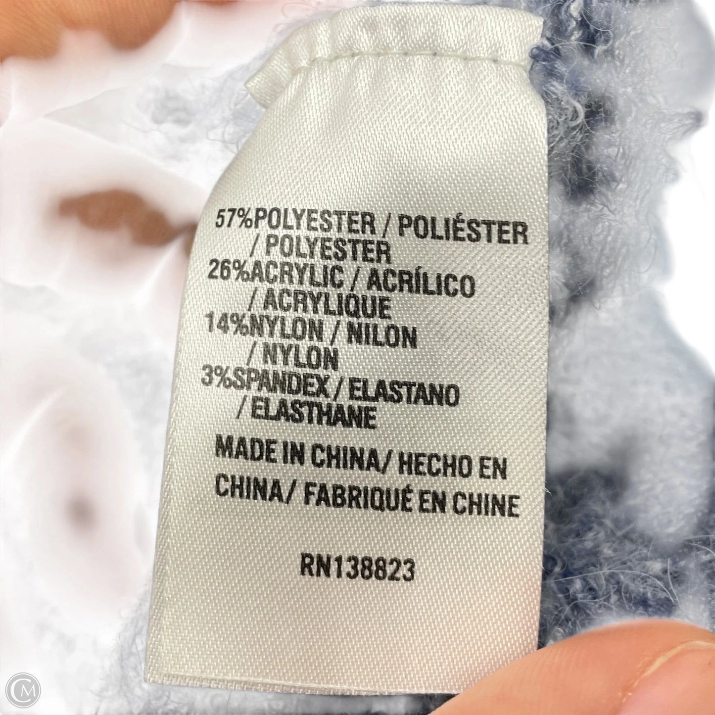 Sweatshirt Hoodie By Cleo + Wolf In Blue & Grey, Size: L