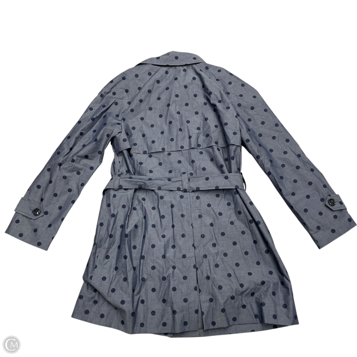 Coat Trench Coat By Banana Republic In Blue, Size: L