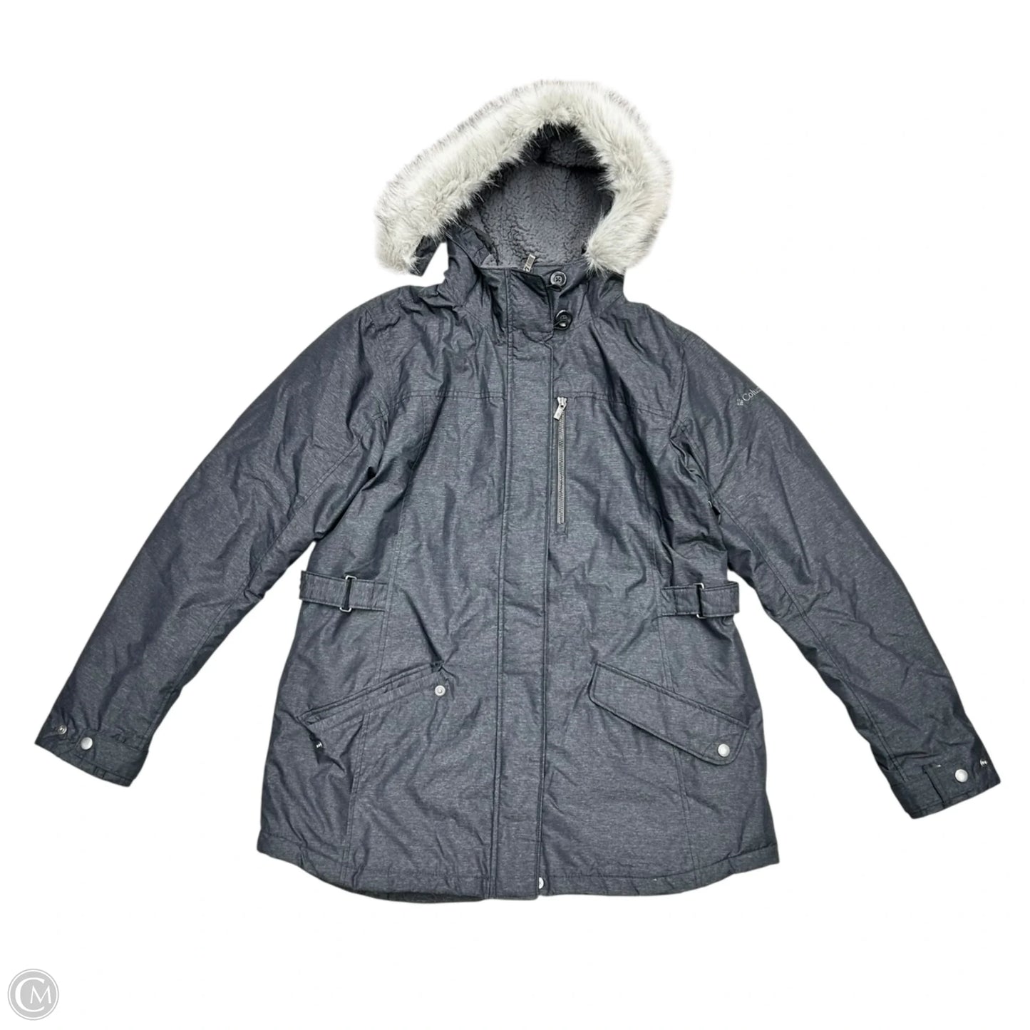 Coat Parka By Columbia In Grey & White, Size: Xl