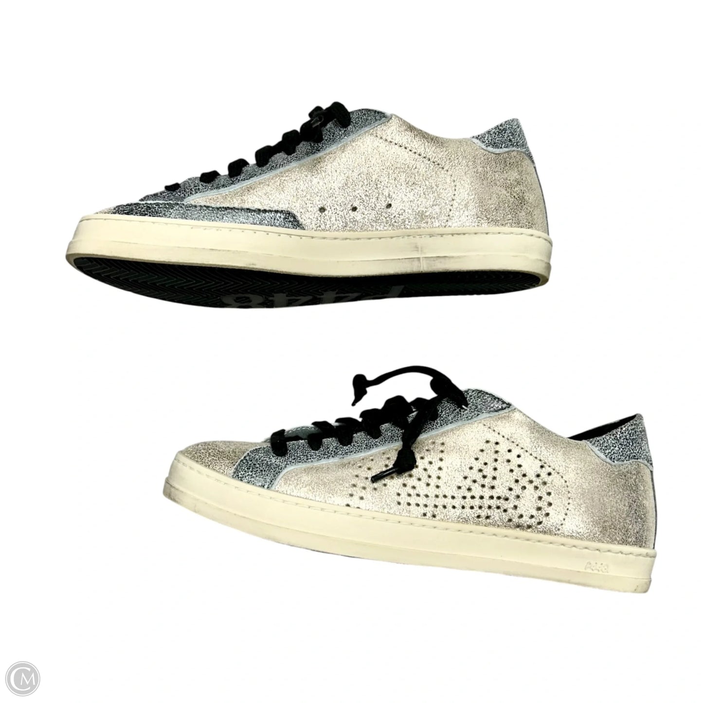 Shoes Sneakers By P448 In Gold & Grey, Size: 5.5