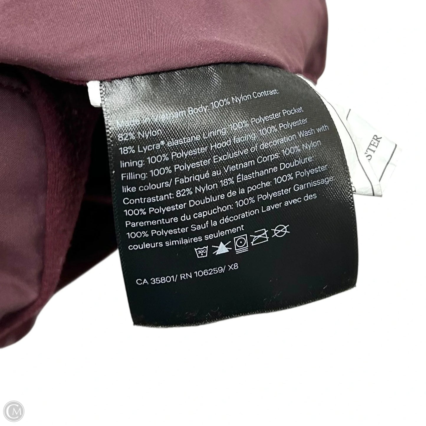 Athletic Jacket By Lululemon In Maroon, Size: L