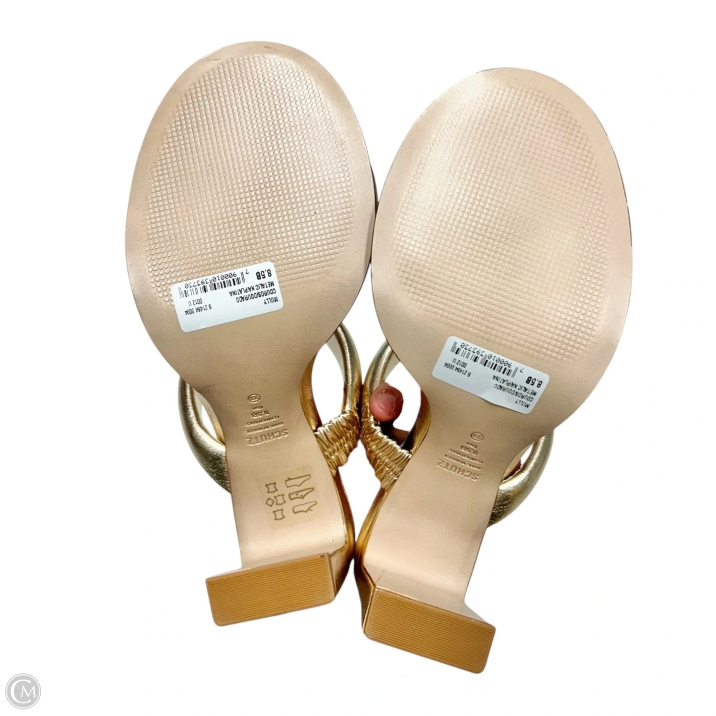 Shoes Heels Block By Schutz In Gold, Size: 8.5