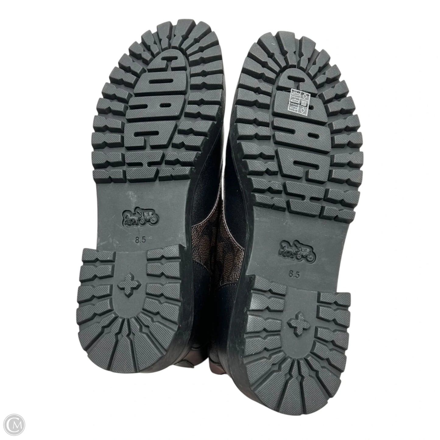 Boots Designer By Coach In Black & Brown, Size: 8.5