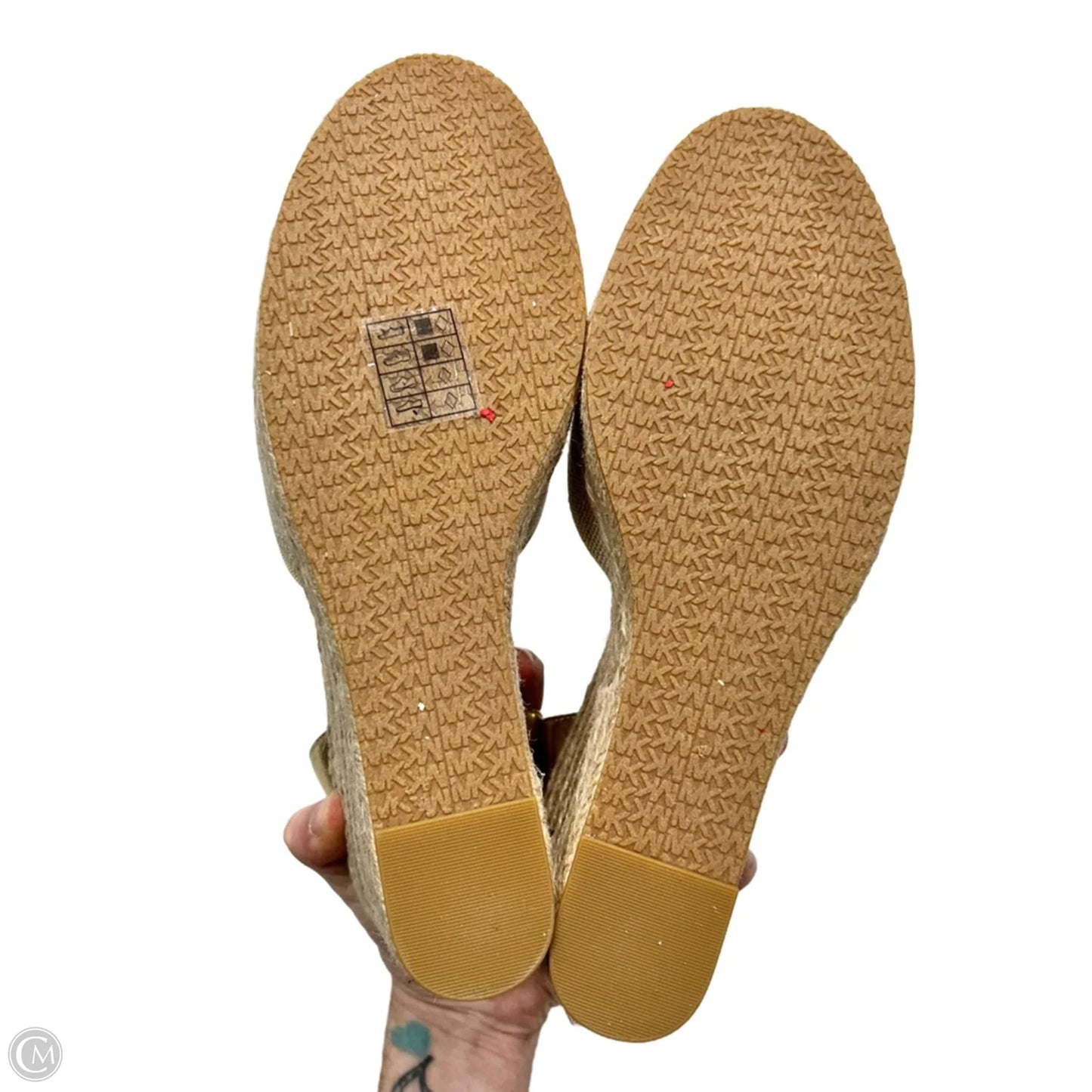 Sandals Designer By Michael Kors In Gold & Tan, Size: 9.5