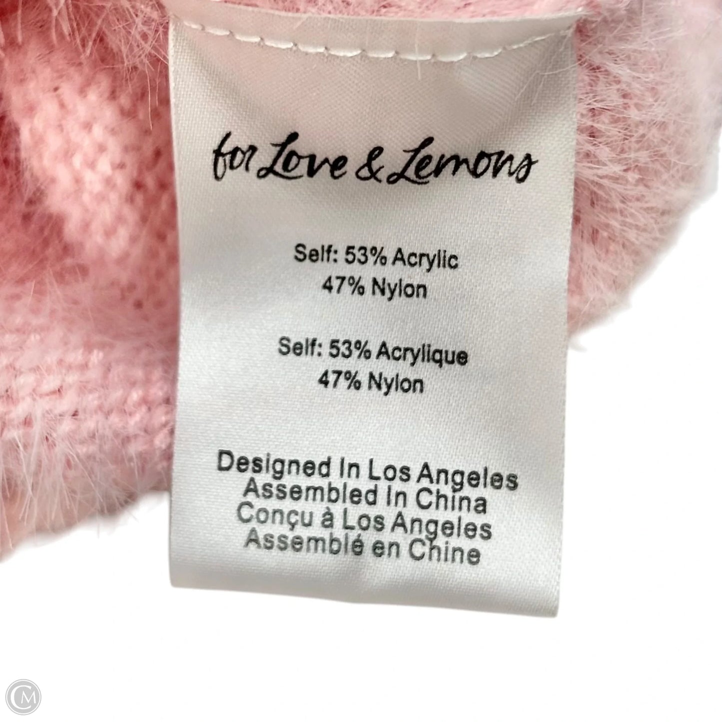 Sweater Cardigan By For Love & Lemons In Black & Pink, Size: S