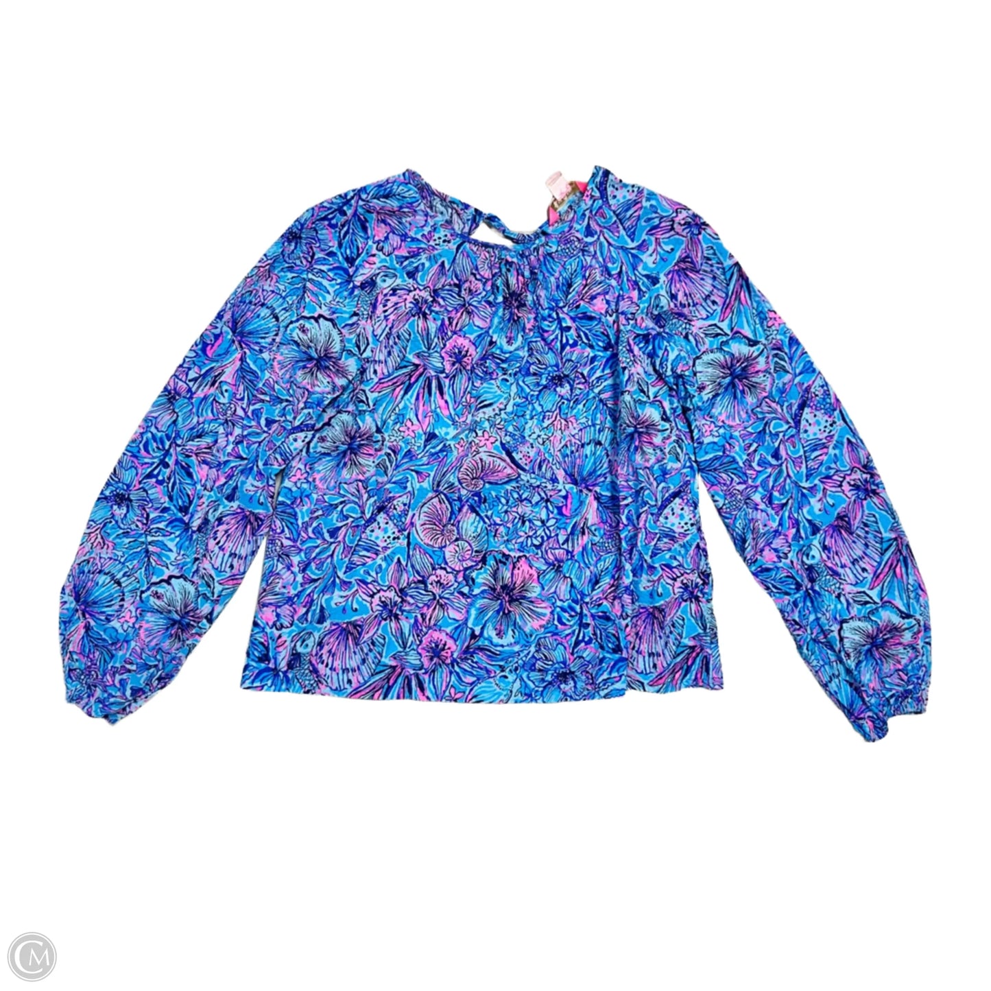 Top 3/4 Sleeve Designer By Lilly Pulitzer In Blue & Pink, Size: Xxs