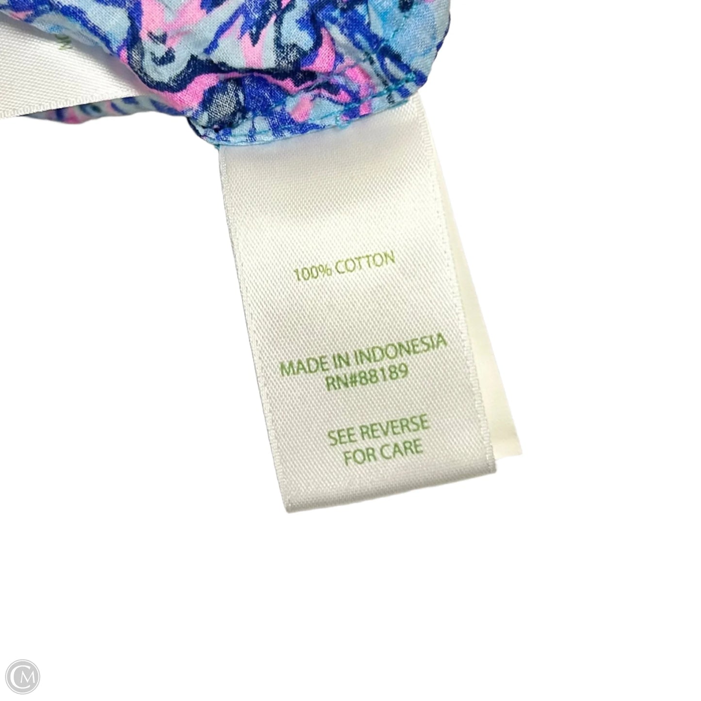 Top 3/4 Sleeve Designer By Lilly Pulitzer In Blue & Pink, Size: Xxs